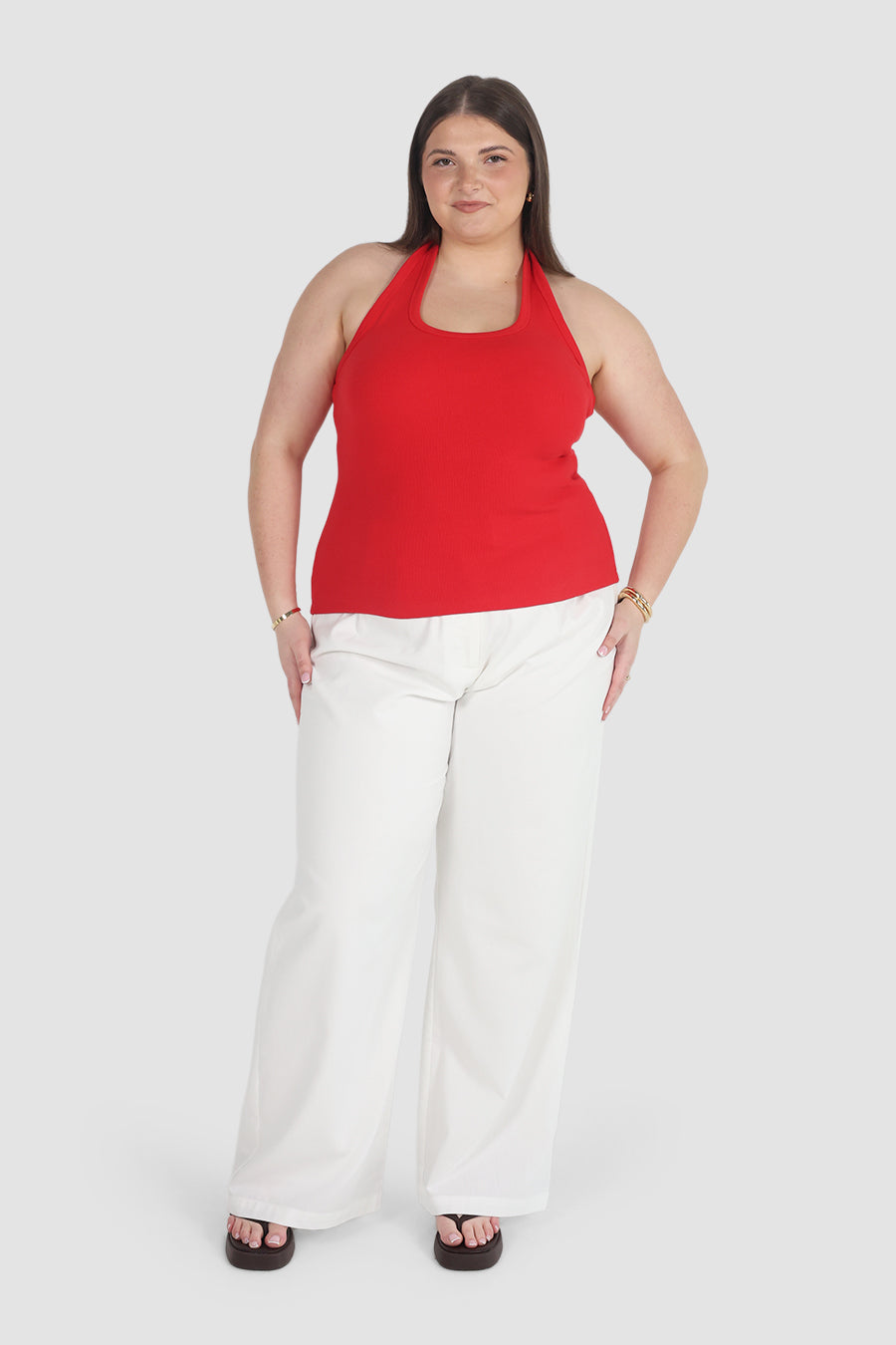 RENNA HALTER TOP RED