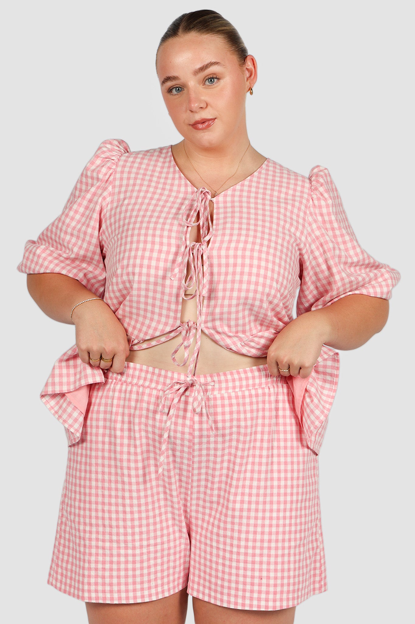 GRADY SHORTS PINK GINGHAM