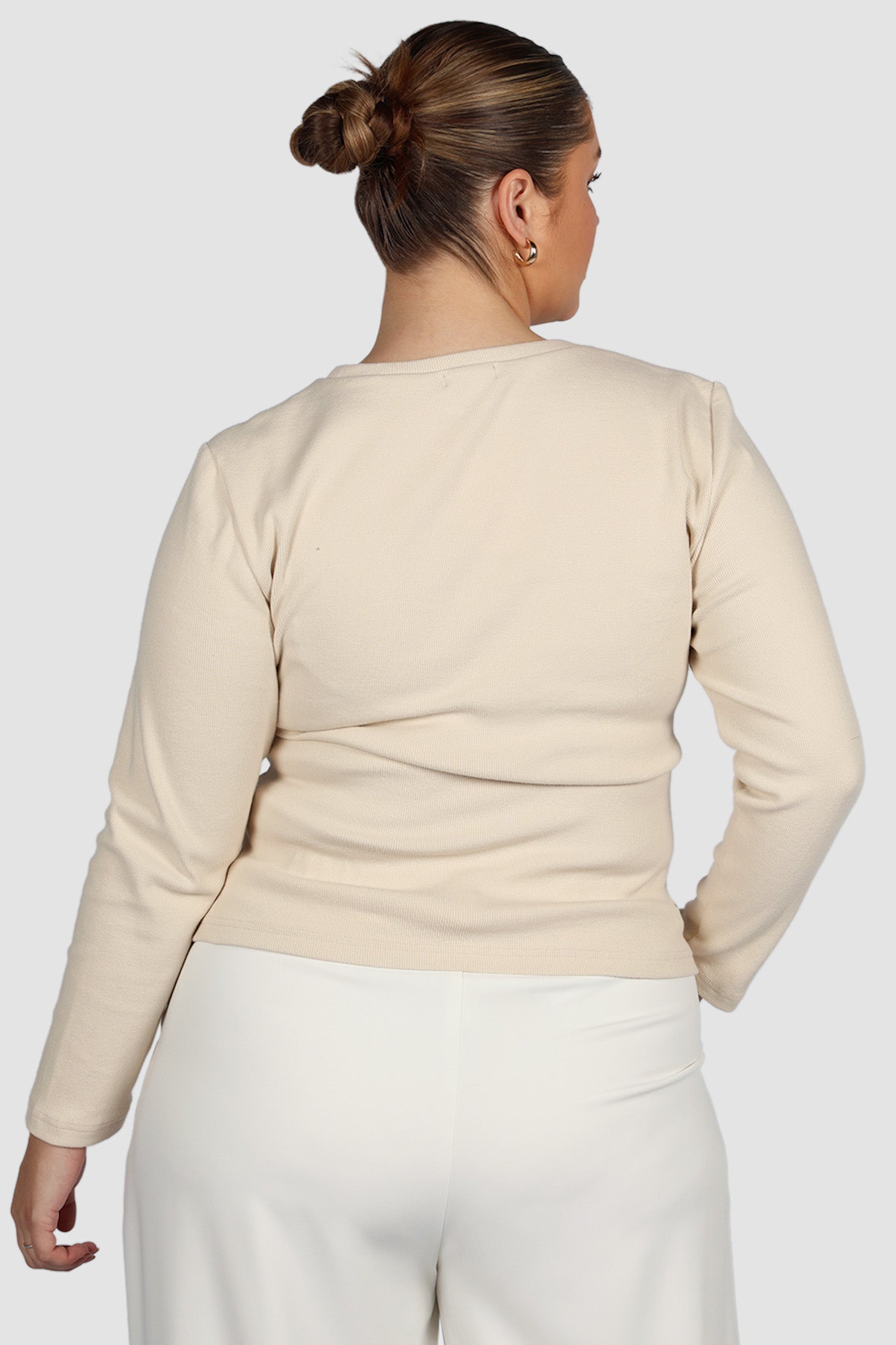 PORTLAND L/S RIB TEE BEIGE