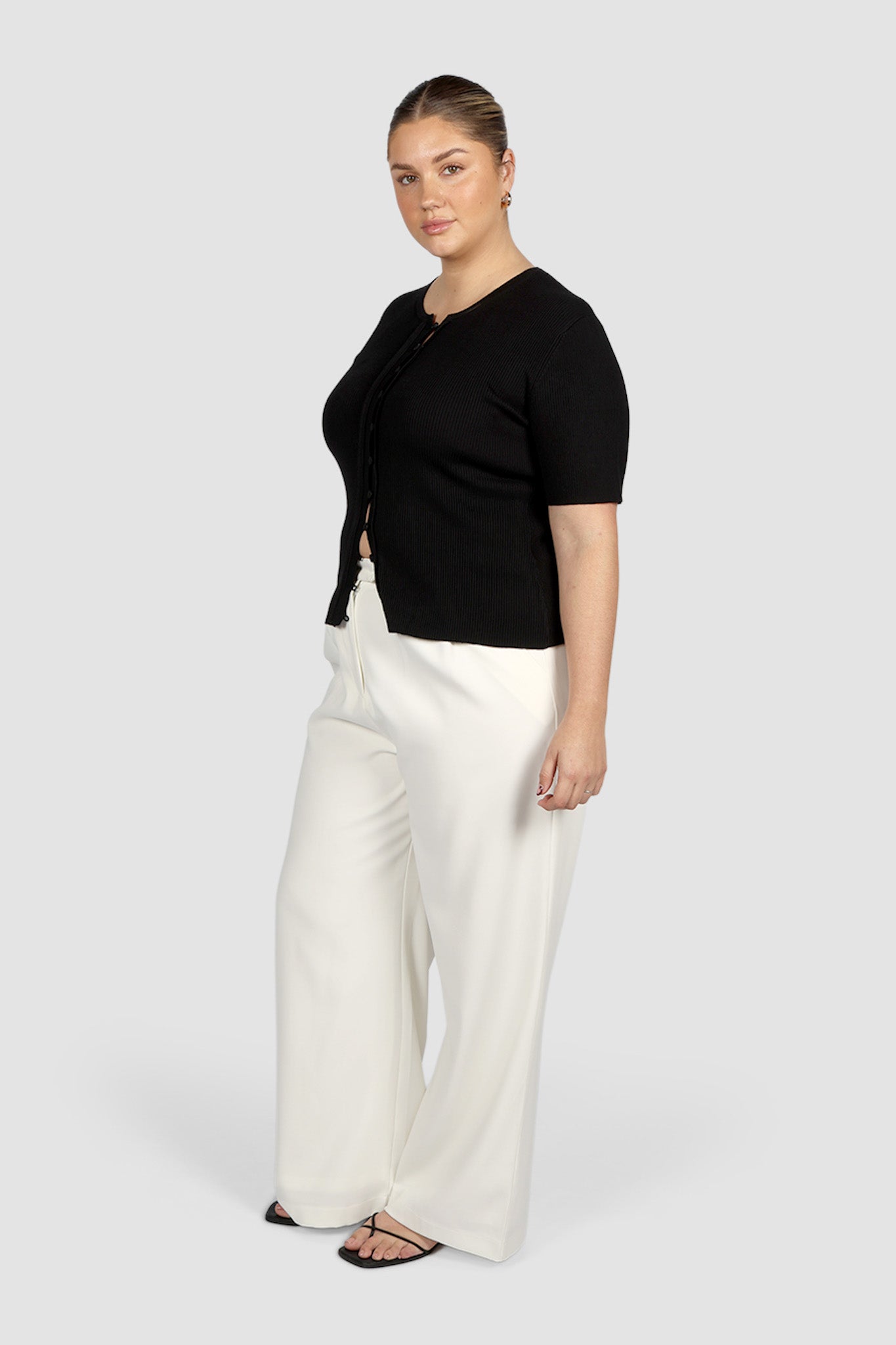 WREN S/S KNIT TOP BLACK