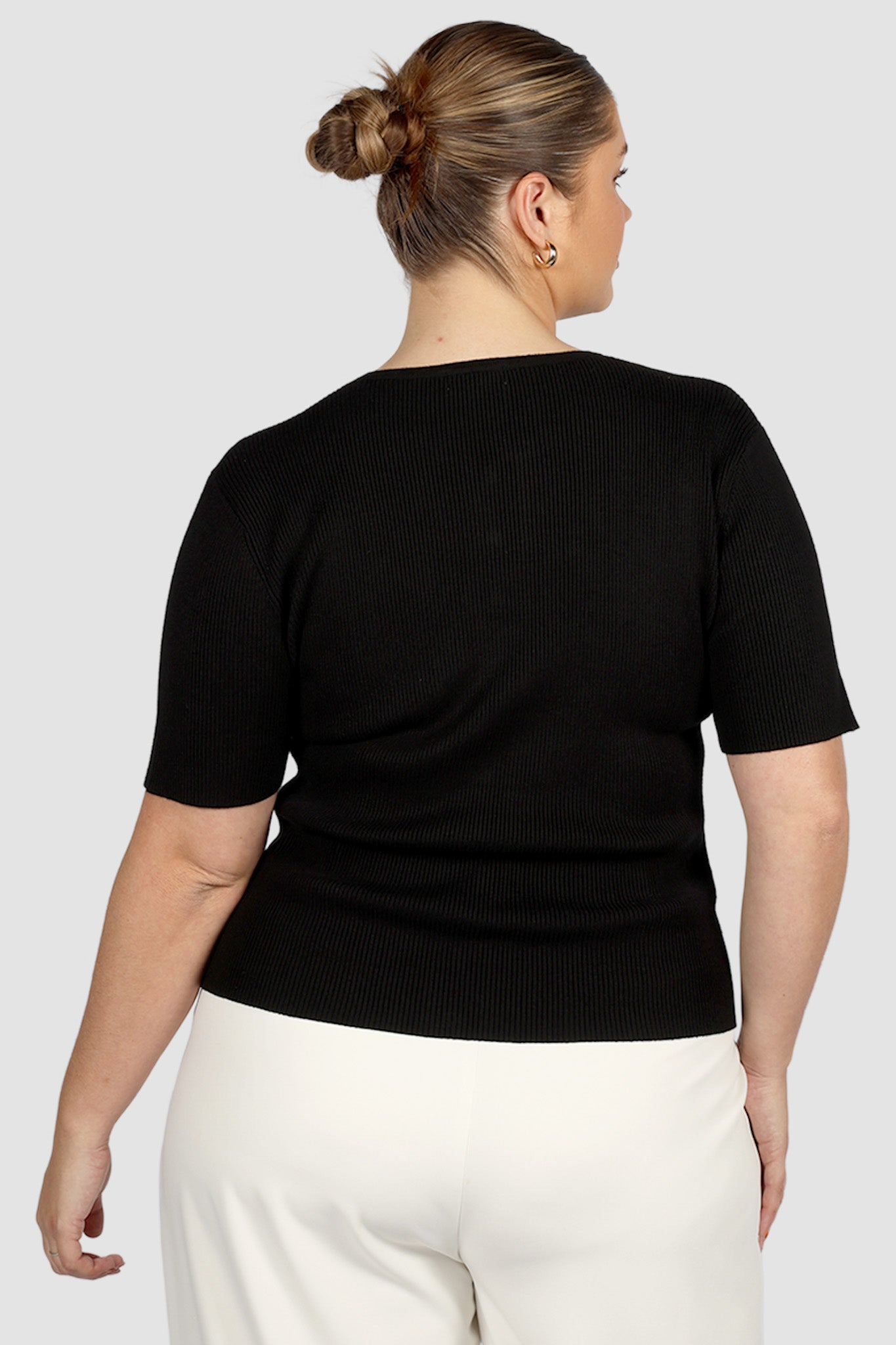 WREN S/S KNIT TOP BLACK