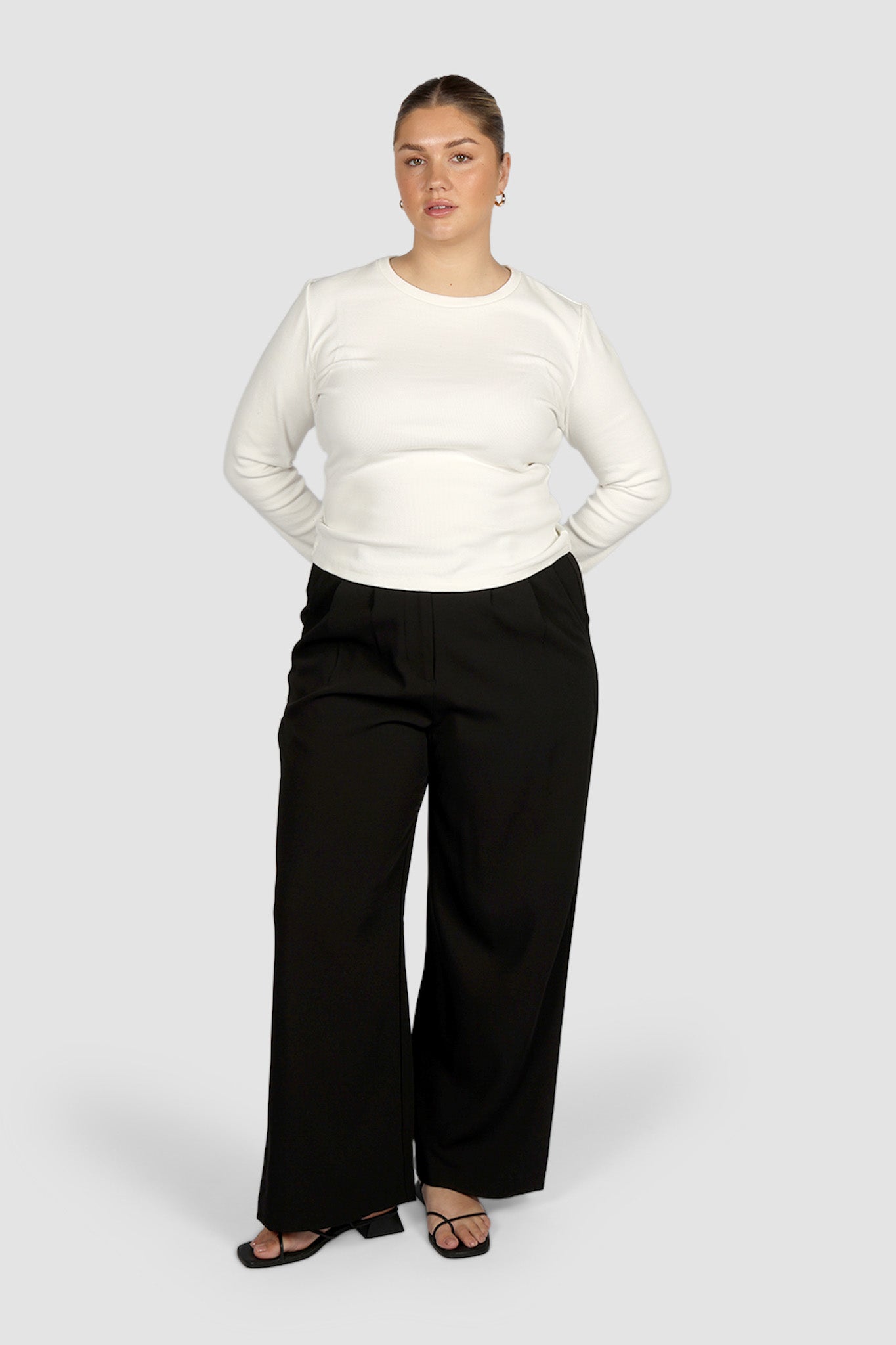 PORTLAND L/S RIB TEE WHITE