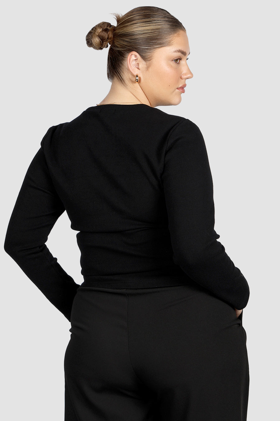 PORTLAND L/S RIB TEE BLACK
