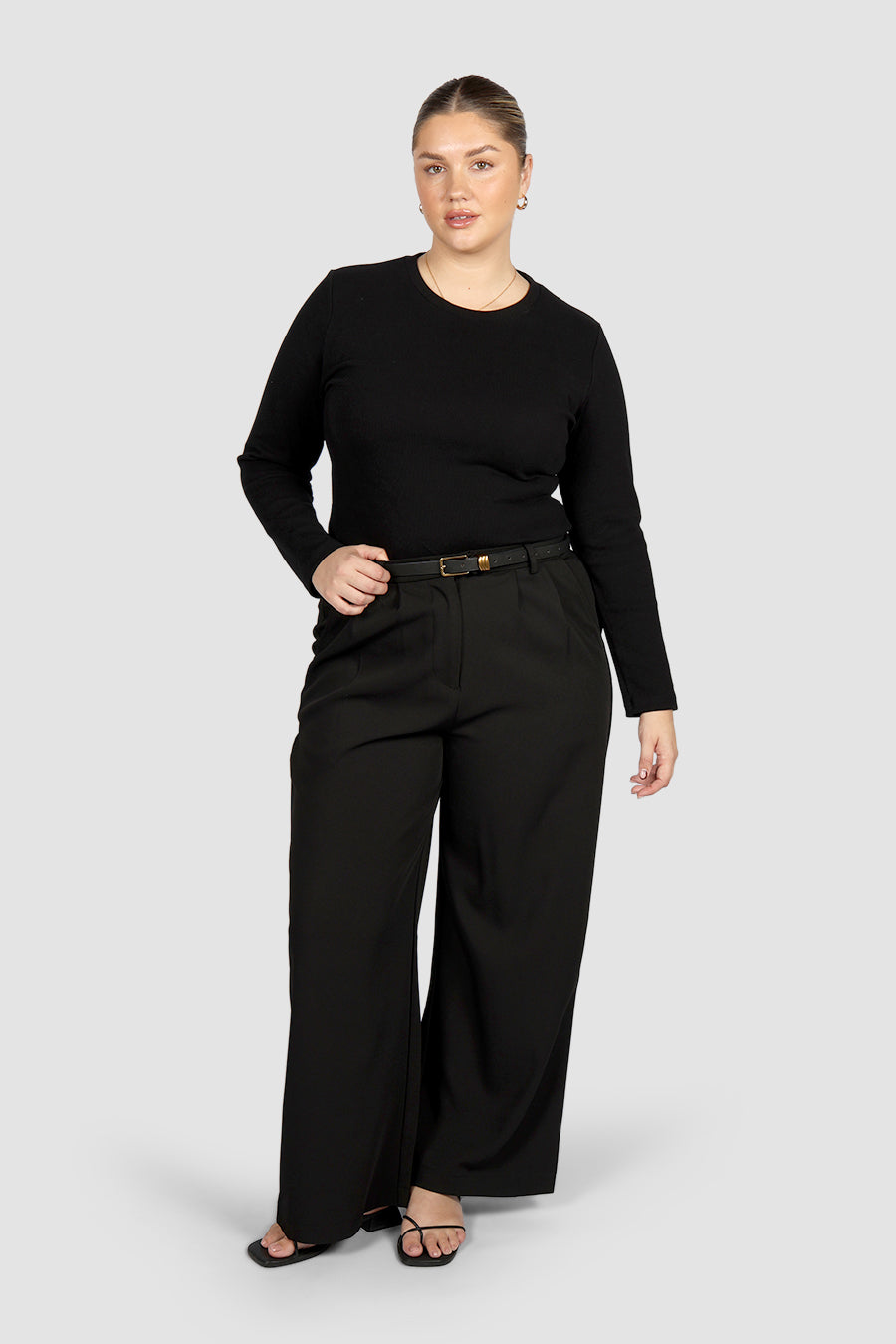 PORTLAND L/S RIB TEE BLACK