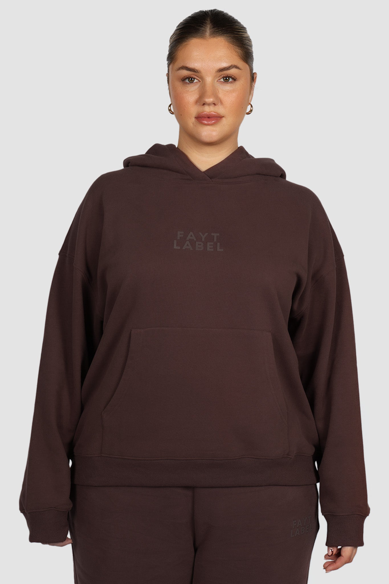 FAYT LOGO HOODIE CHOCOLATE