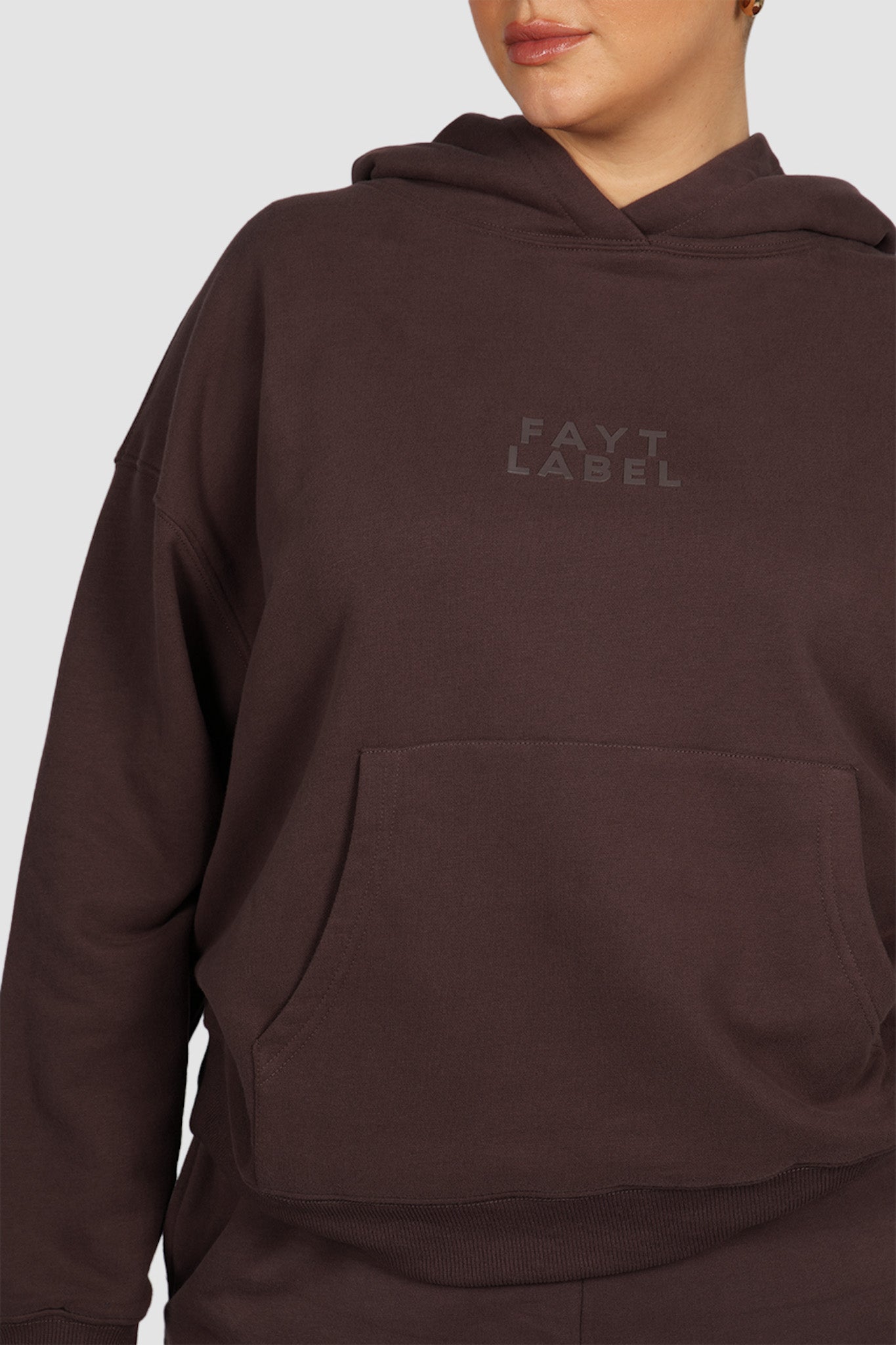 FAYT LOGO HOODIE CHOCOLATE