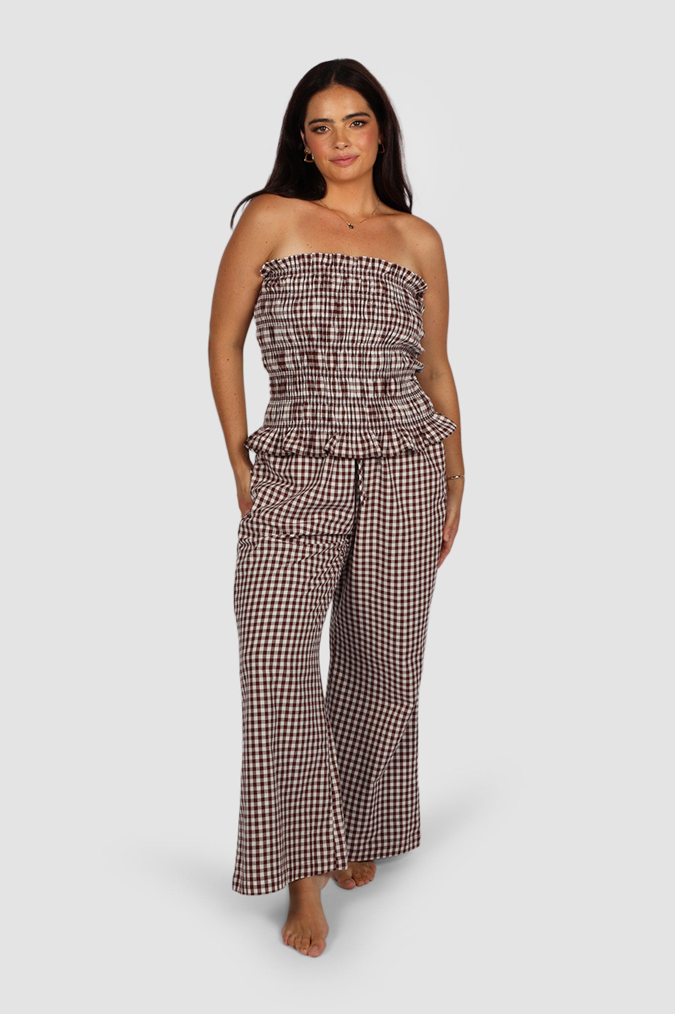 RAYA PANTS CHOC GINGHAM