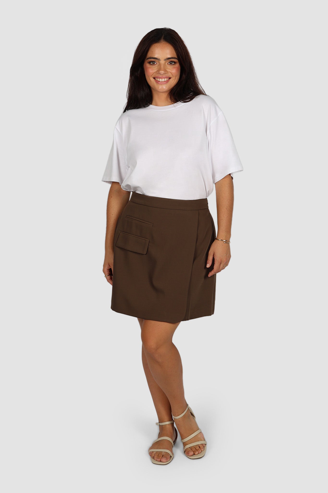 CALIE SKIRT CHOCOLATE