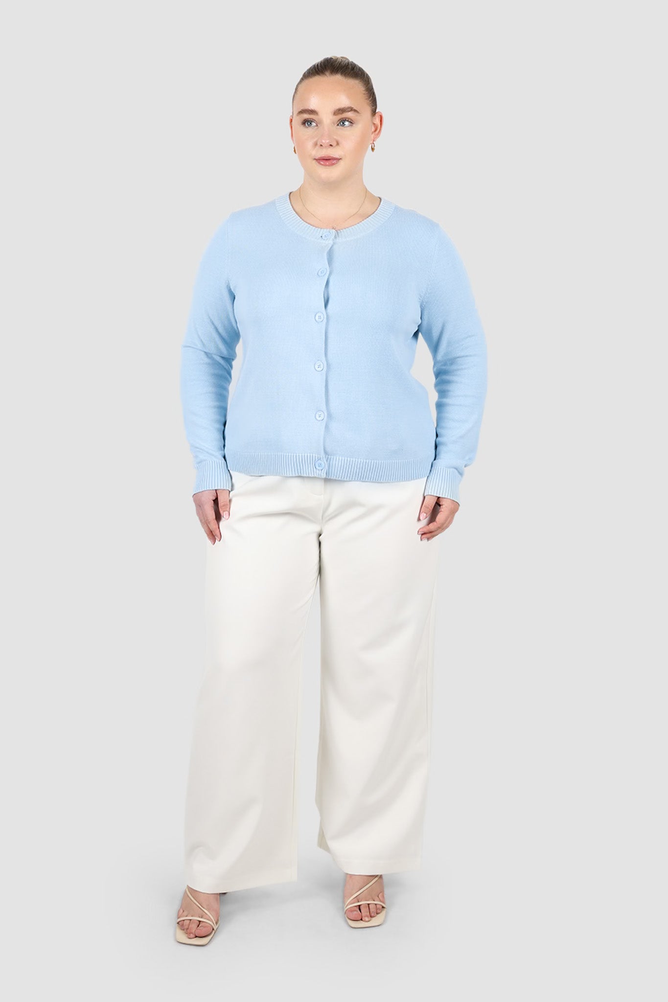 GWEN KNIT CARDIGAN SOFT BLUE