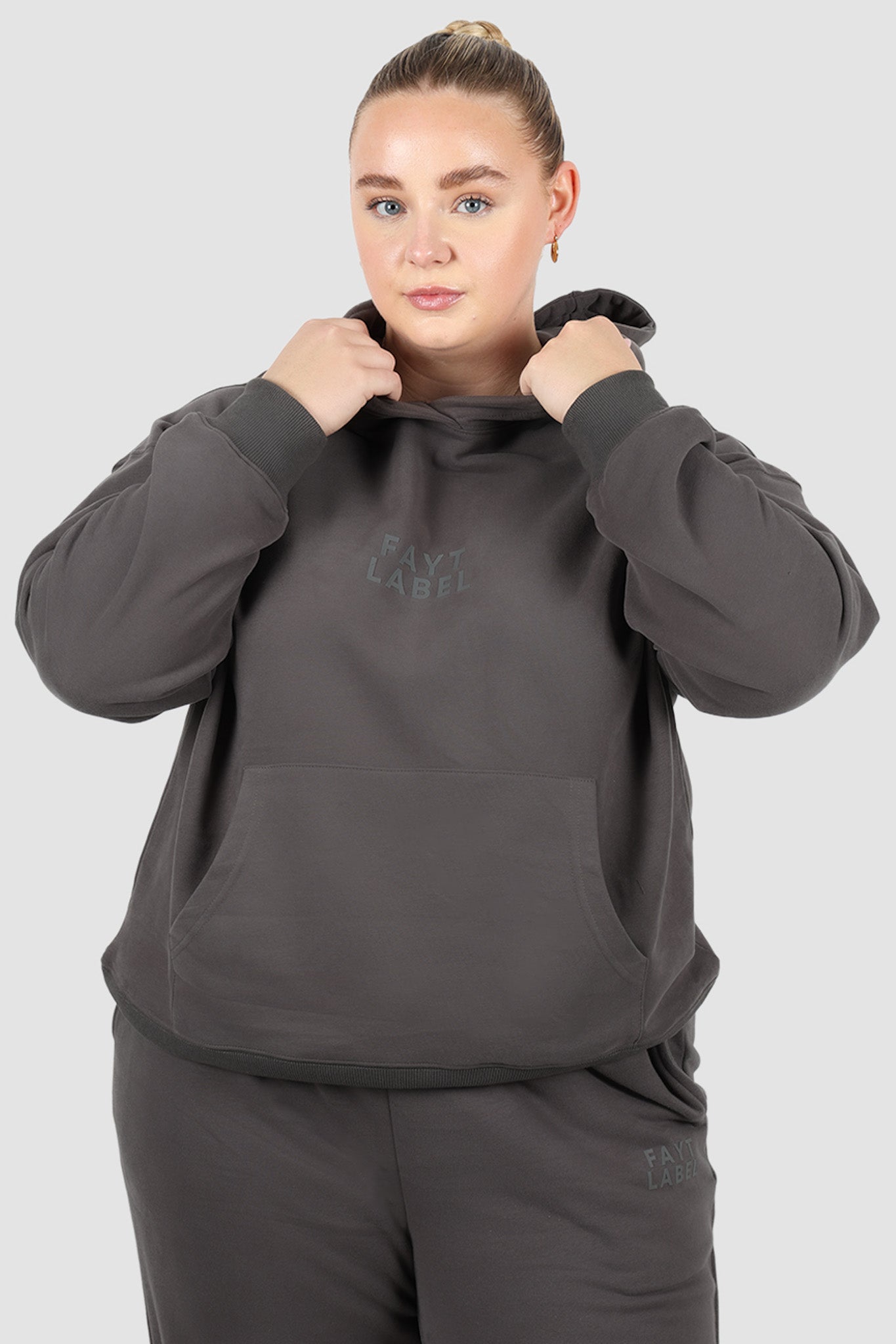 FAYT LOGO HOODIE CHARCOAL