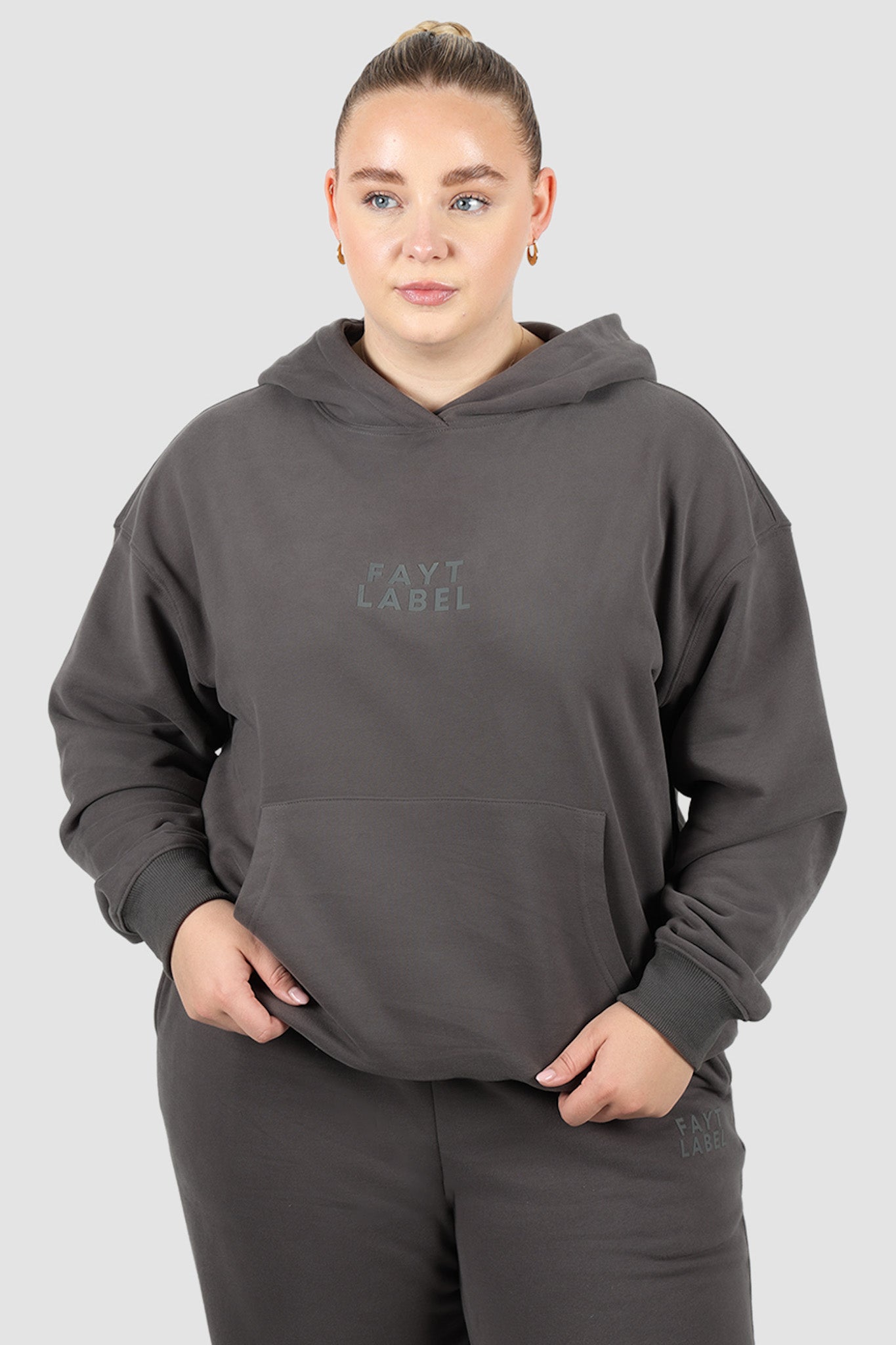FAYT LOGO HOODIE CHARCOAL