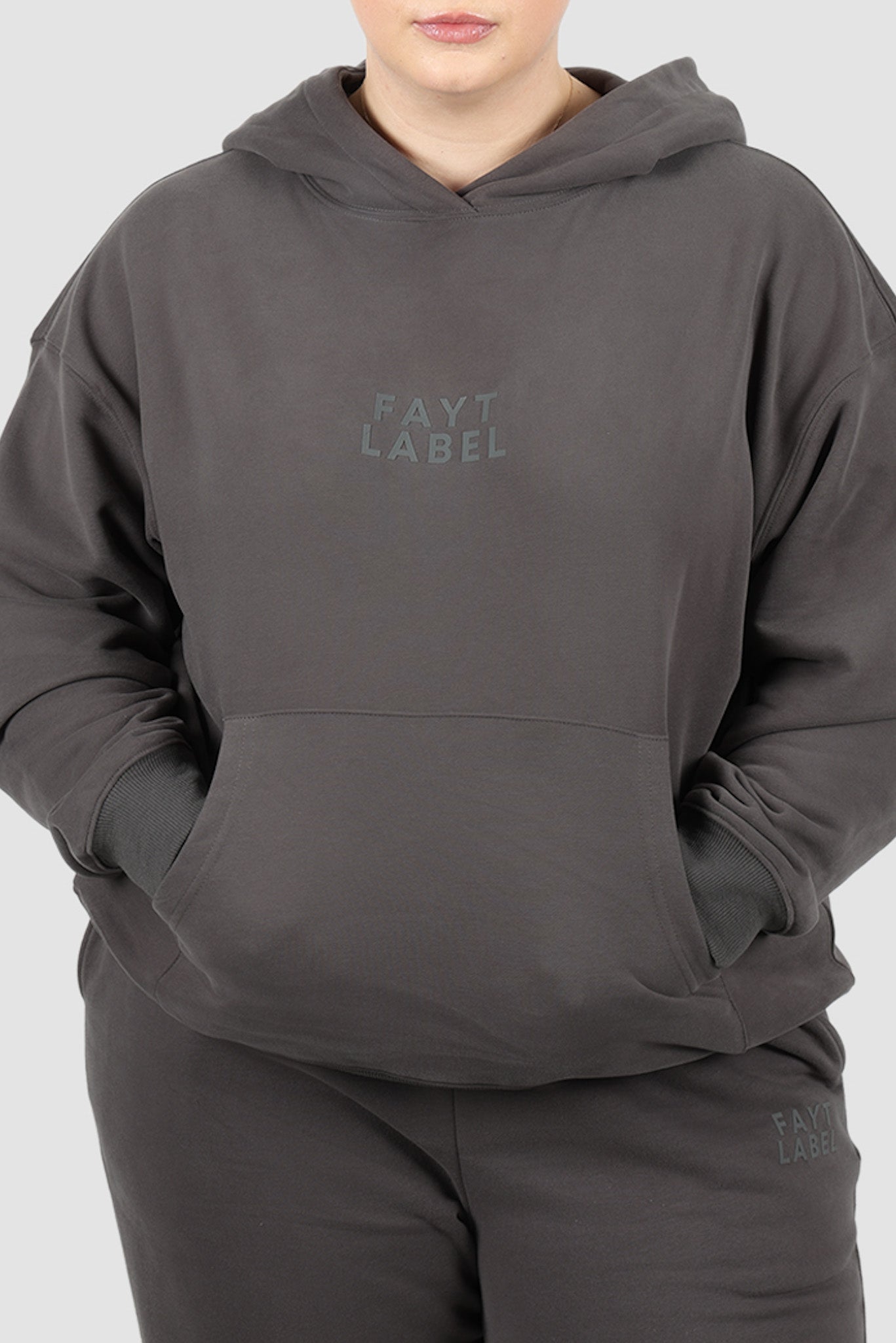 FAYT LOGO HOODIE CHARCOAL