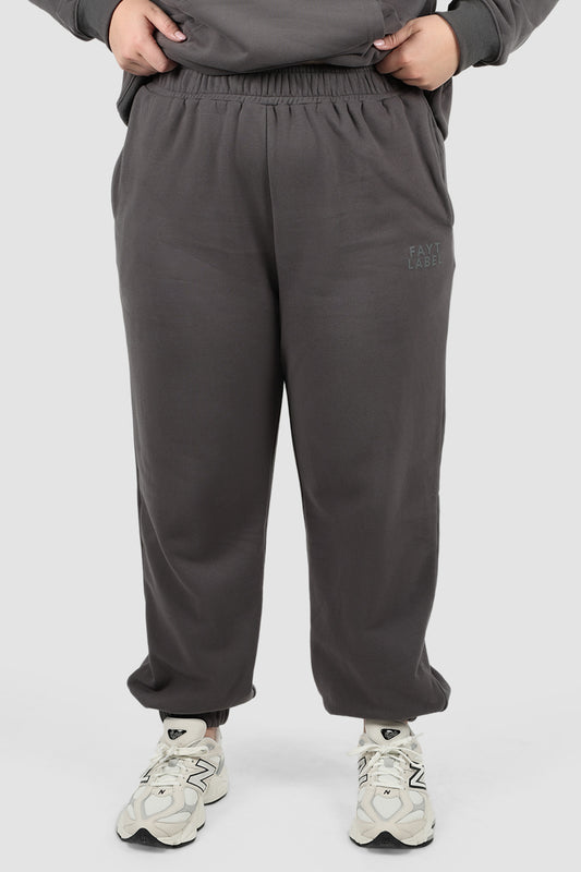 FAYT LOGO CUFF SWEATPANT CHARCOAL