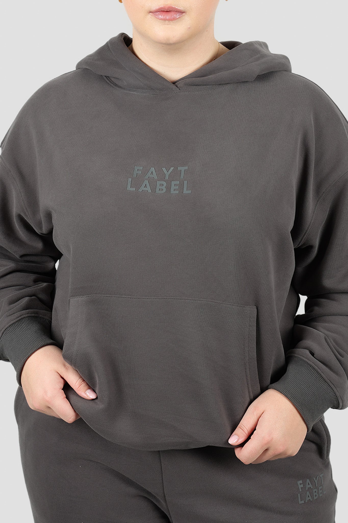 FAYT LOGO HOODIE CHARCOAL