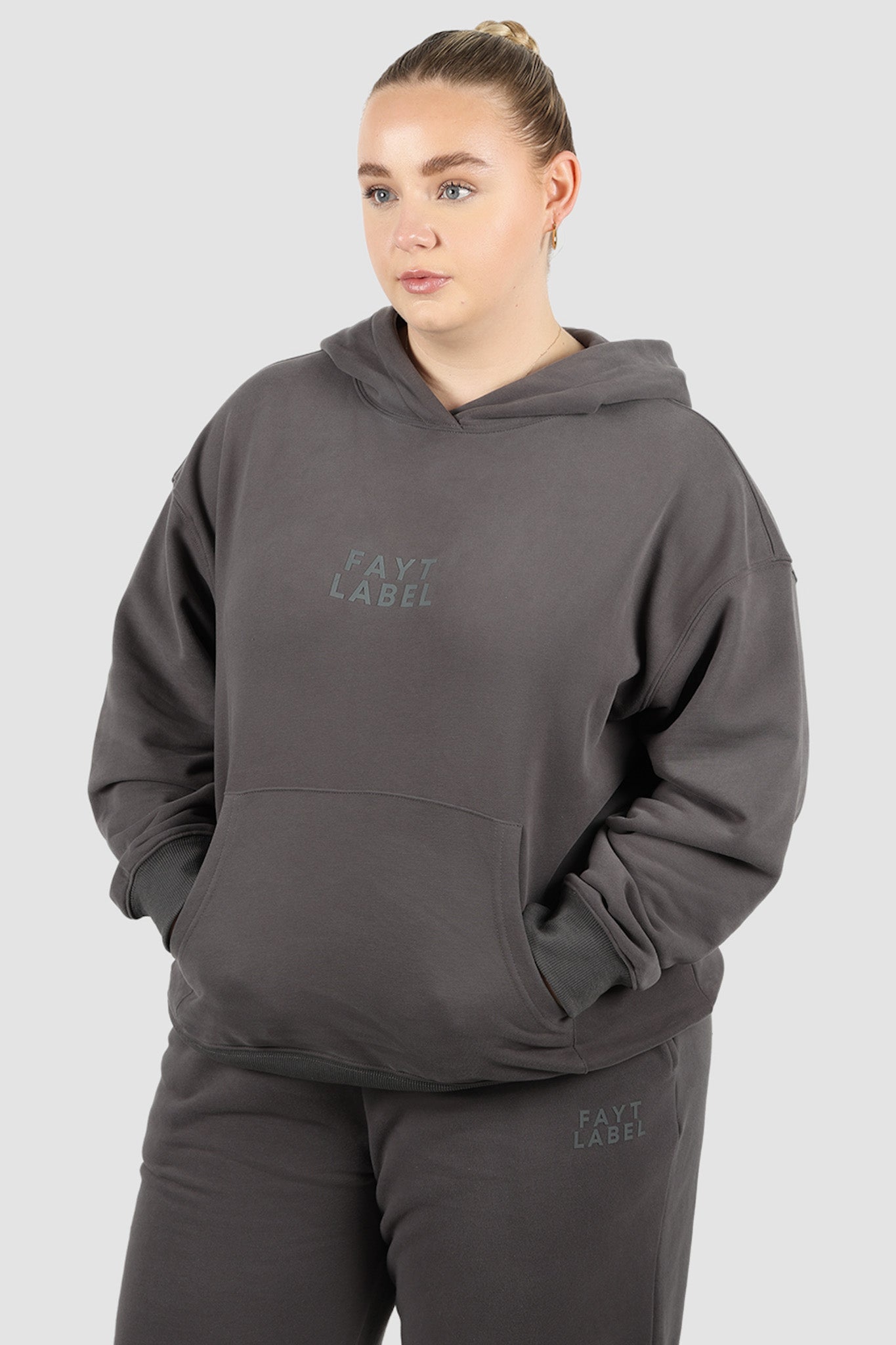 FAYT LOGO HOODIE CHARCOAL