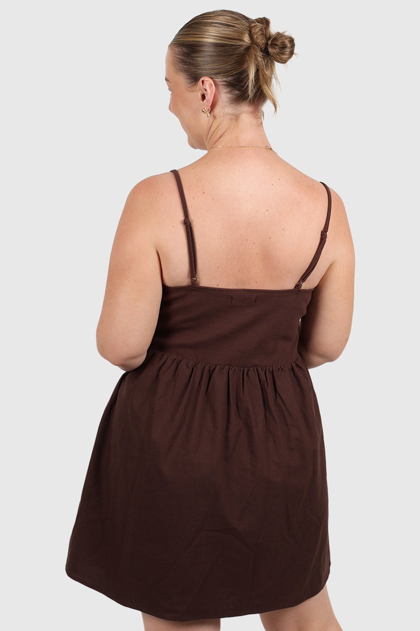 ZAREN MINI DRESS CHOCOLATE