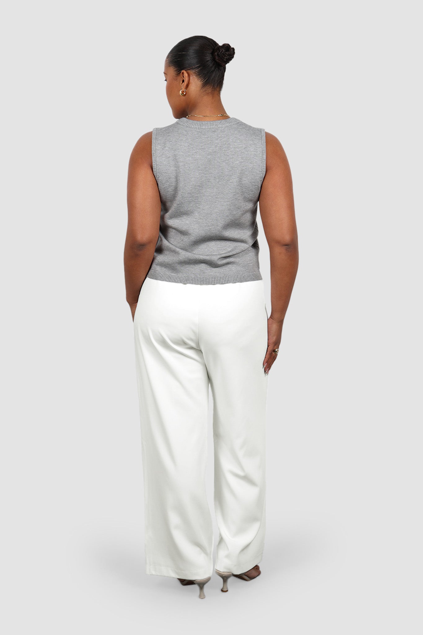 ESTI KNIT VEST GREY MARLE