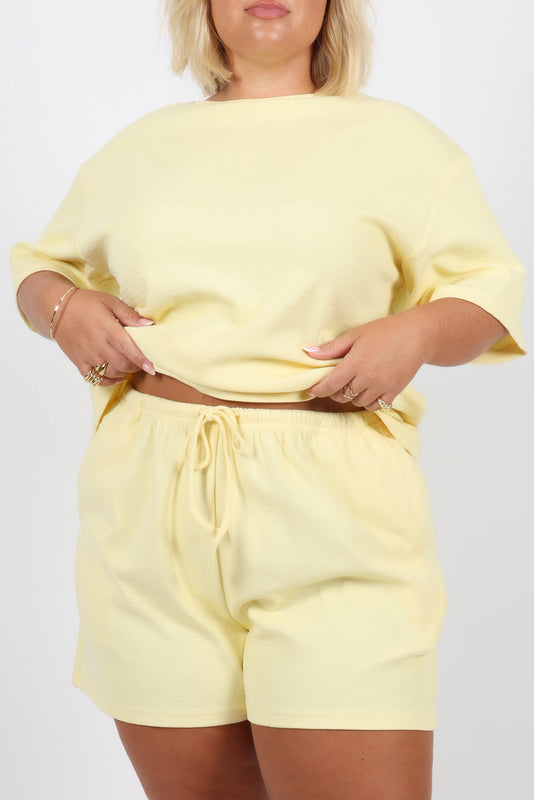 TORLA RIB SHORTS SOFT YELLOW