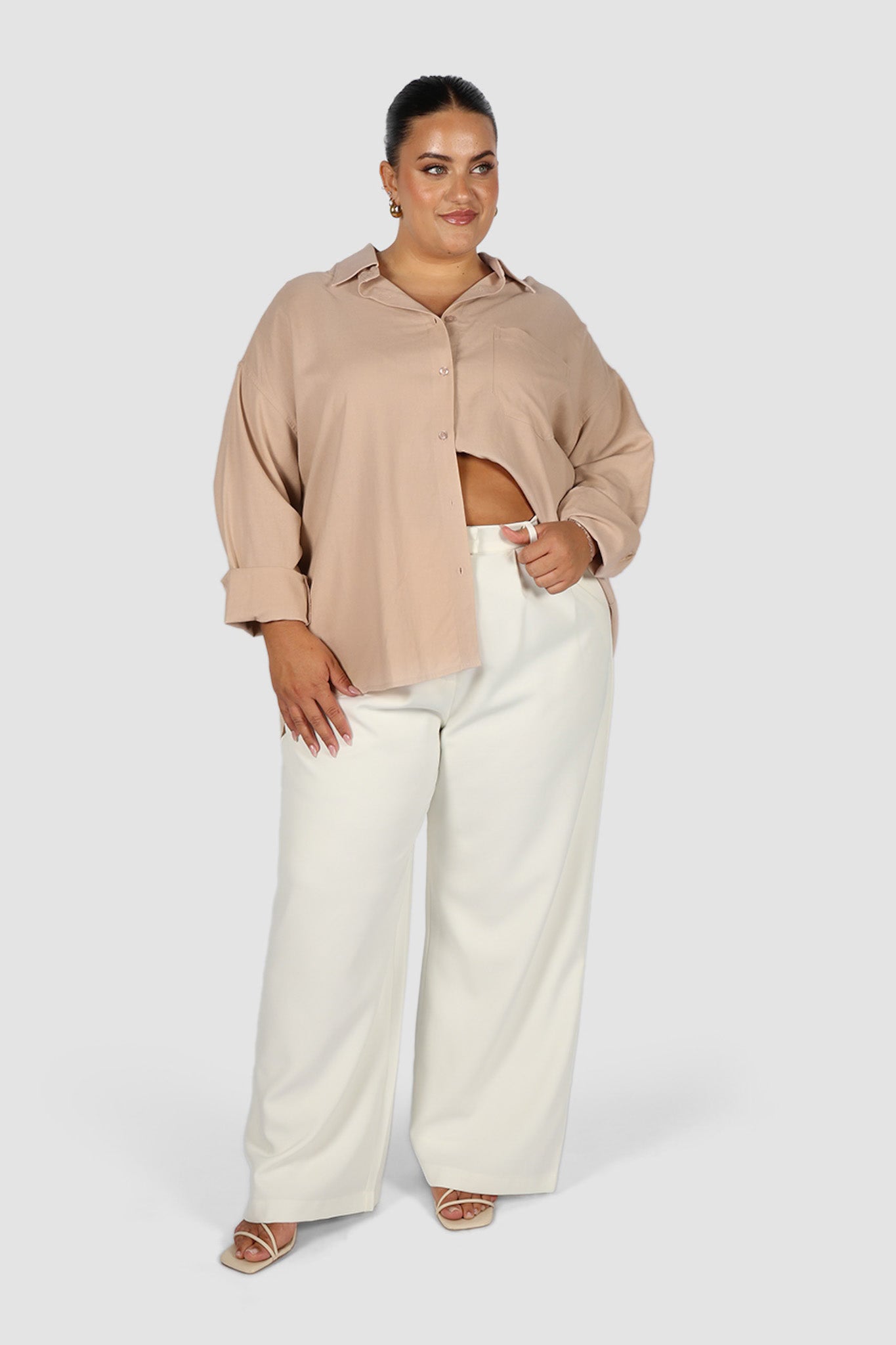 BEXLEY BUTTON SHIRT BEIGE
