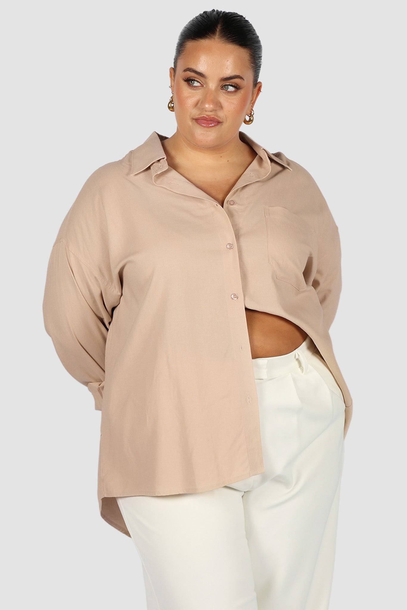 BEXLEY BUTTON SHIRT BEIGE