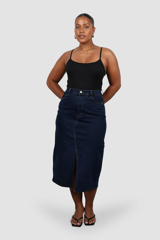 HUDSON MIDI SKIRT MIDNIGHT BLUE