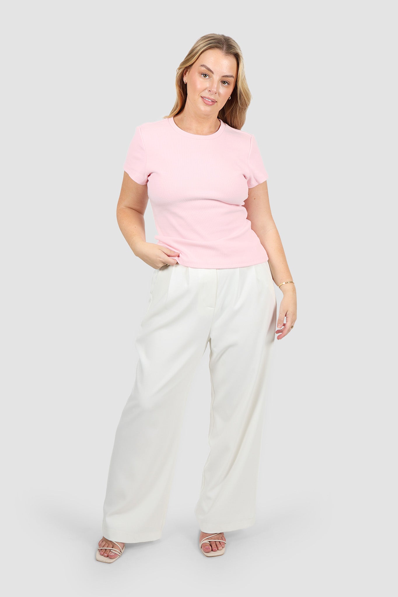 SAVANNAH RIB TEE BABY PINK