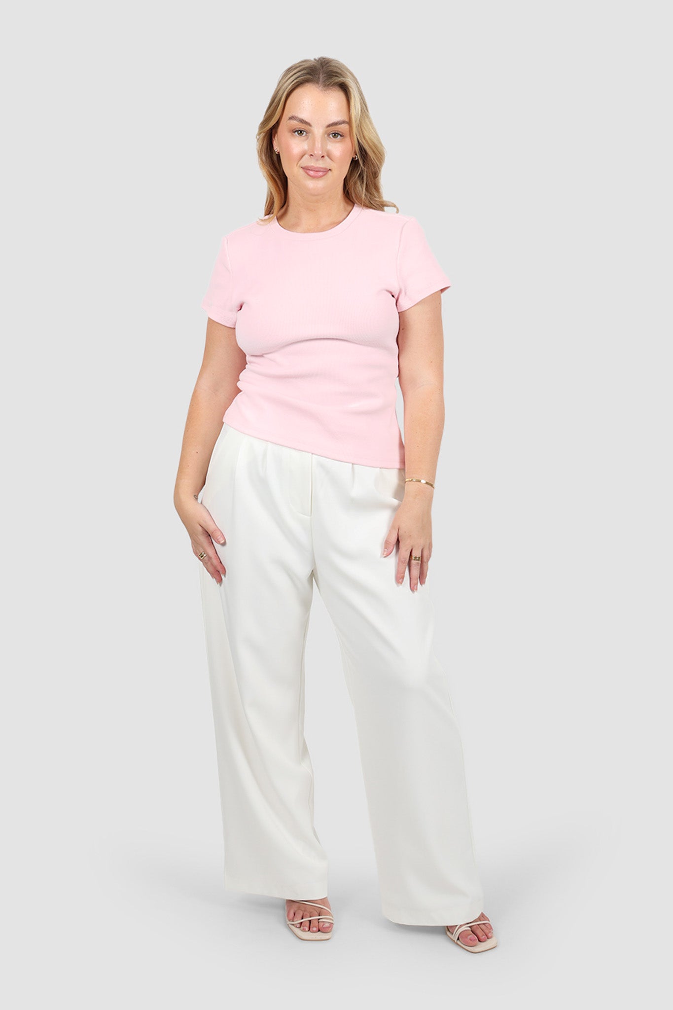 SAVANNAH RIB TEE BABY PINK