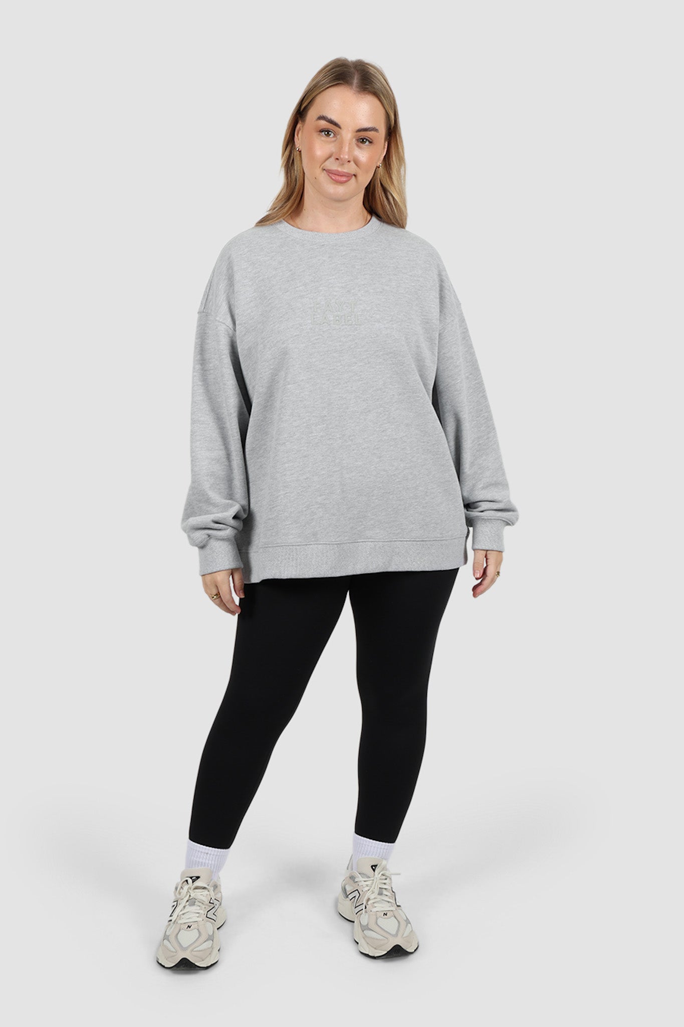 FAYT LOGO CREW NECK SWEATER GREY MARLE