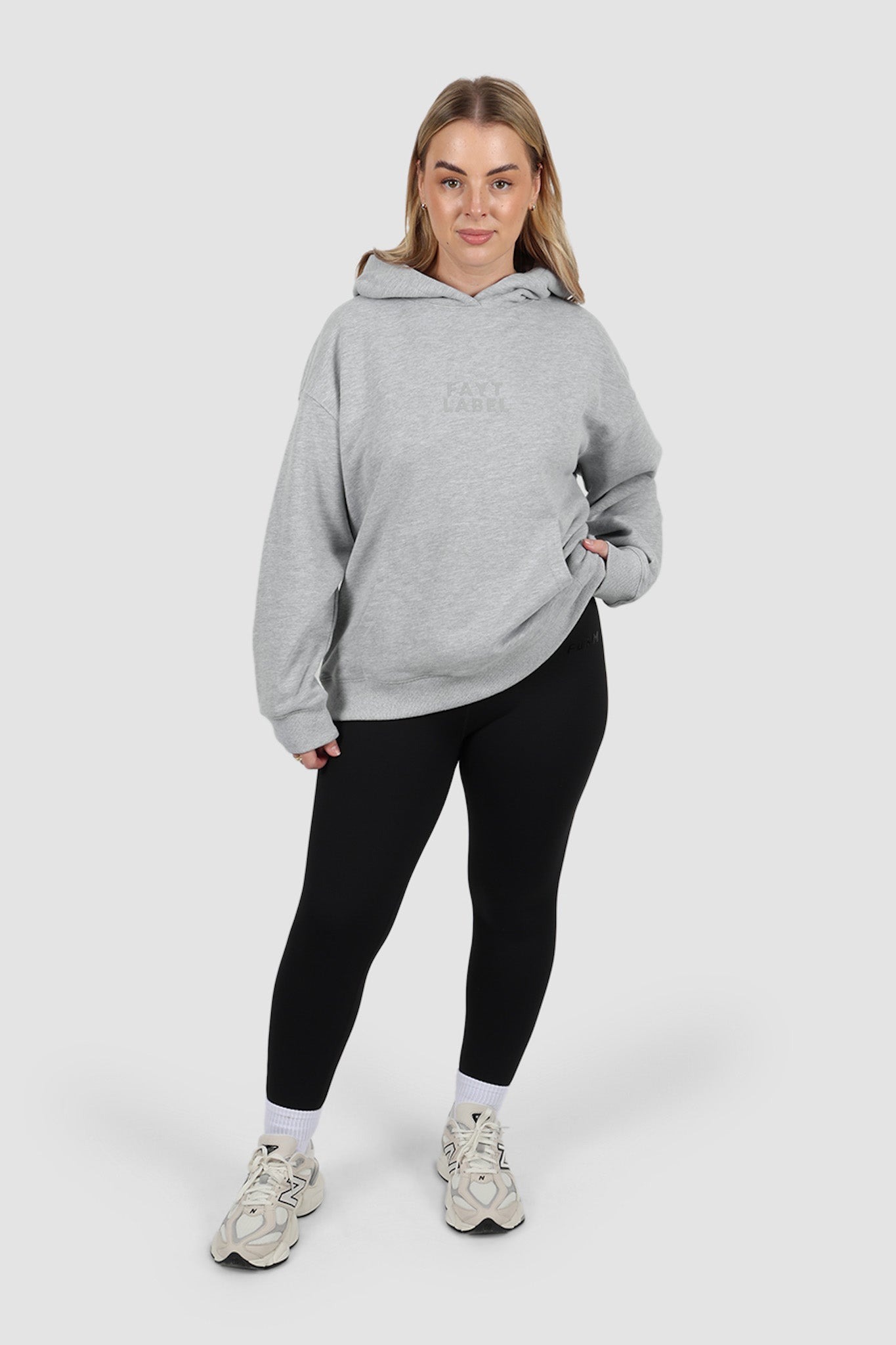FAYT LOGO HOODIE GREY MARLE