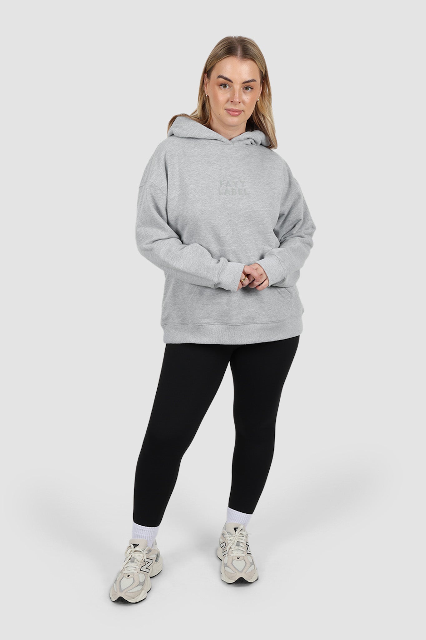 FAYT LOGO HOODIE GREY MARLE