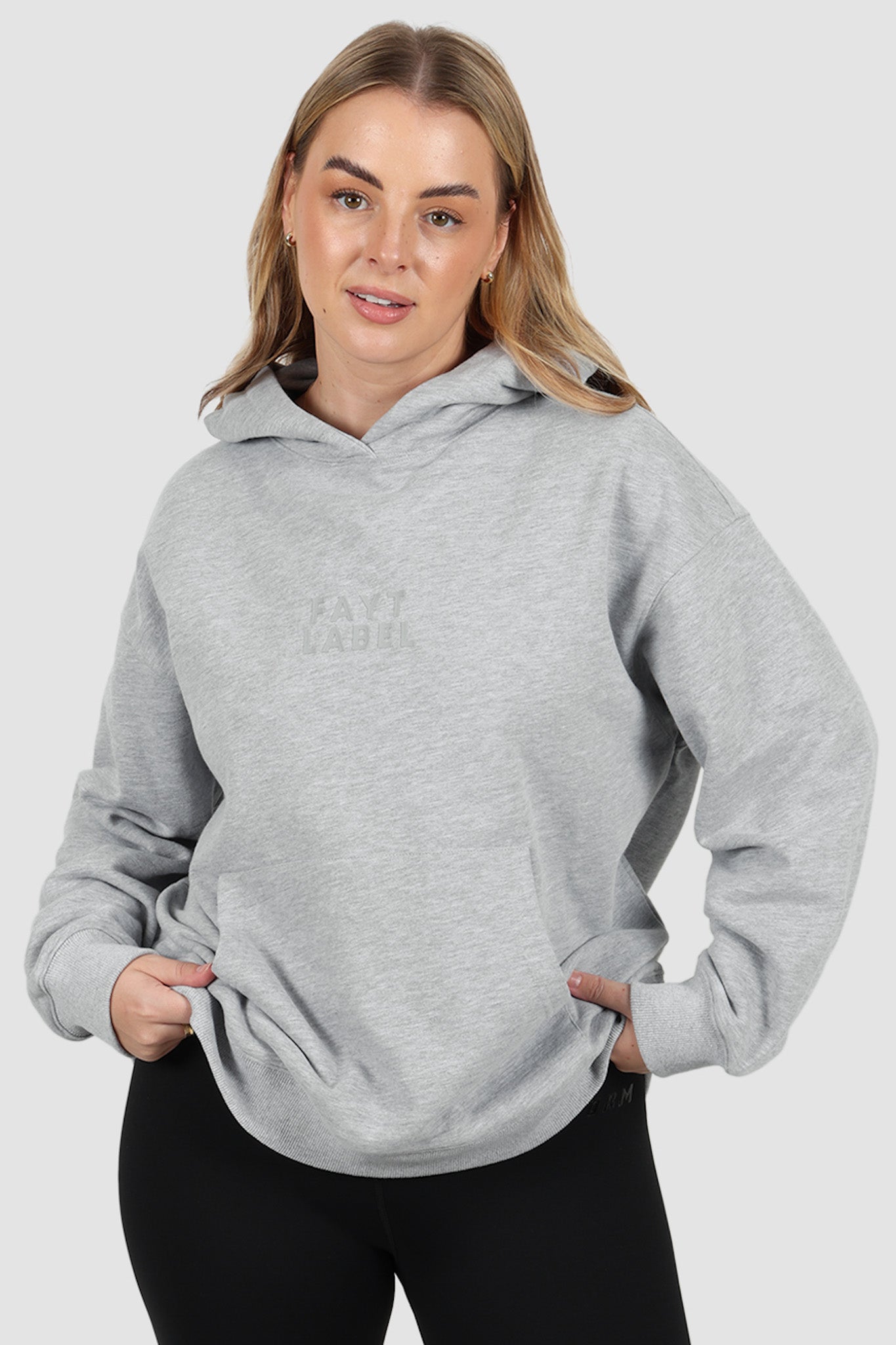 FAYT LOGO HOODIE GREY MARLE