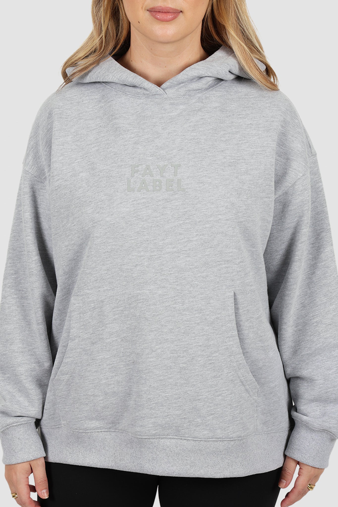 FAYT LOGO HOODIE GREY MARLE
