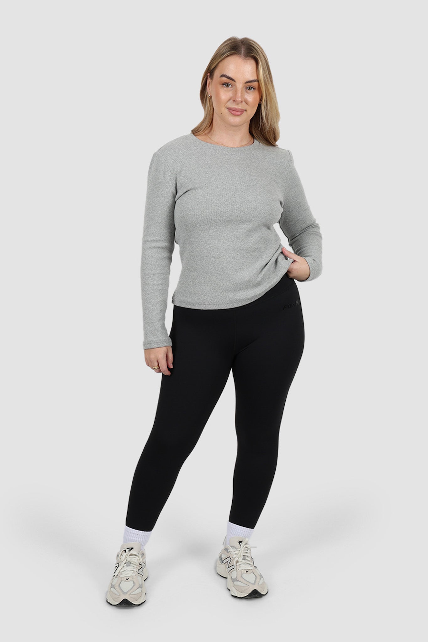 PORTLAND L/S RIB TEE GREY MARLE