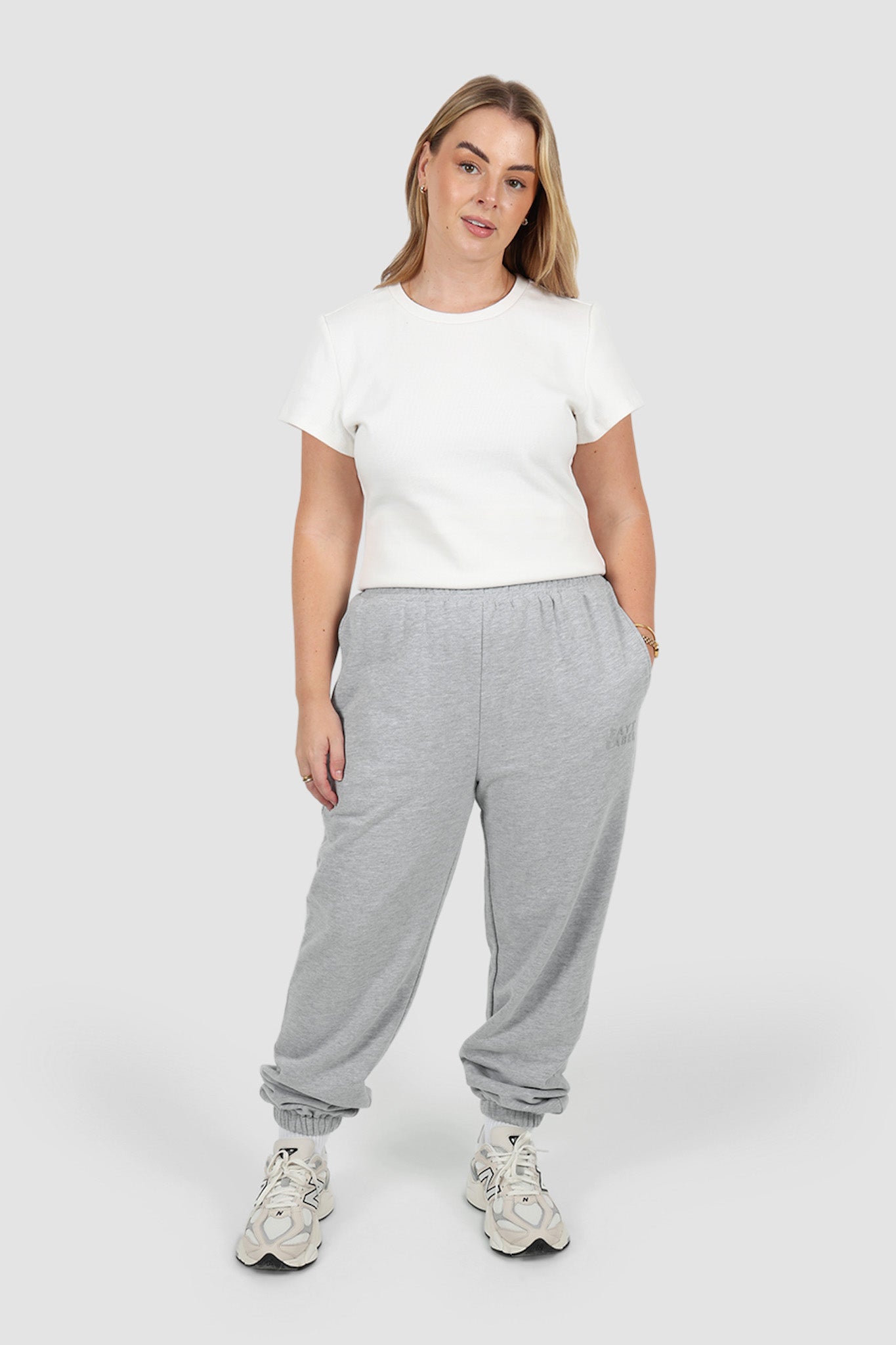 FAYT LOGO CUFF SWEATPANT GREY MARLE
