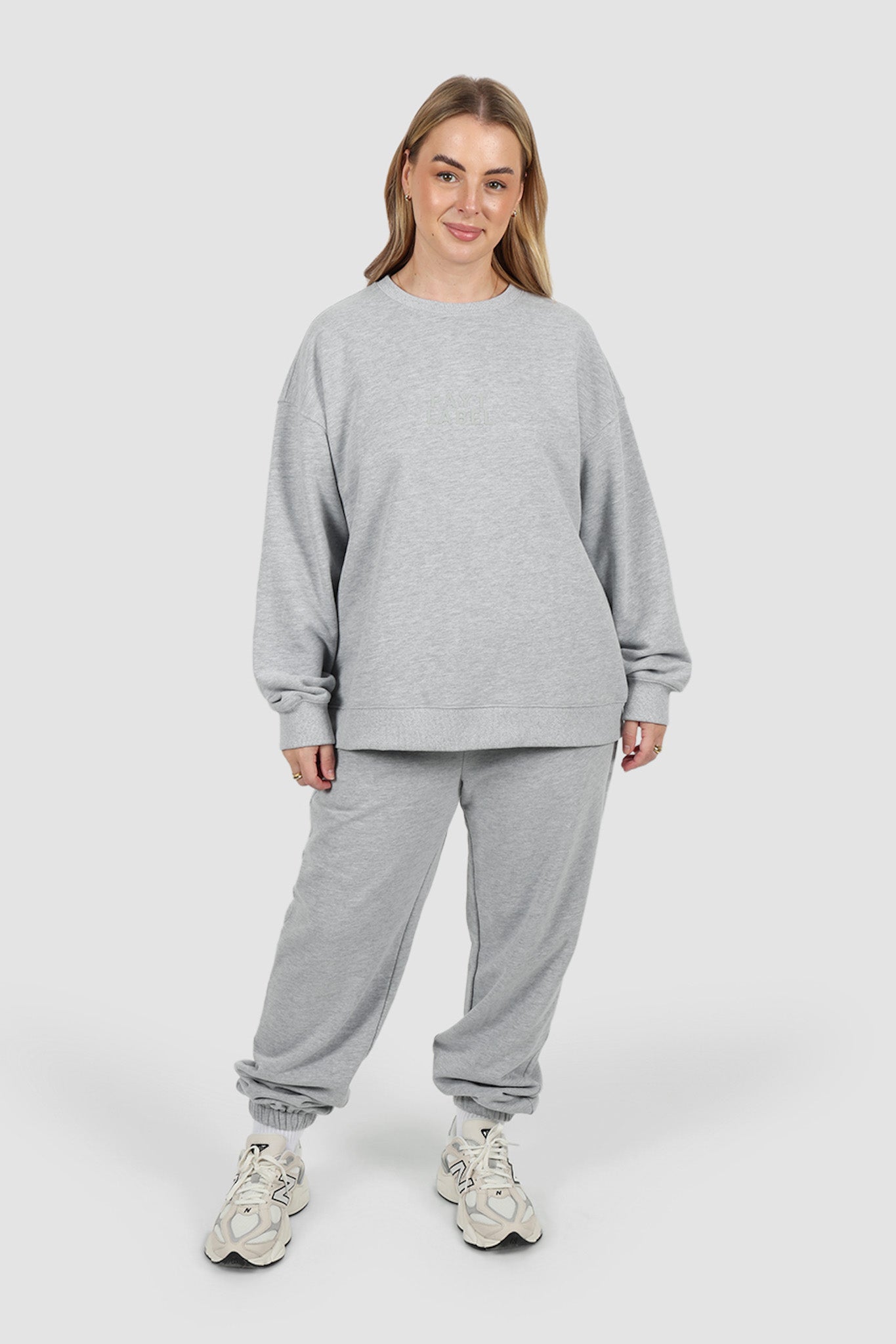 FAYT LOGO CREW NECK SWEATER GREY MARLE