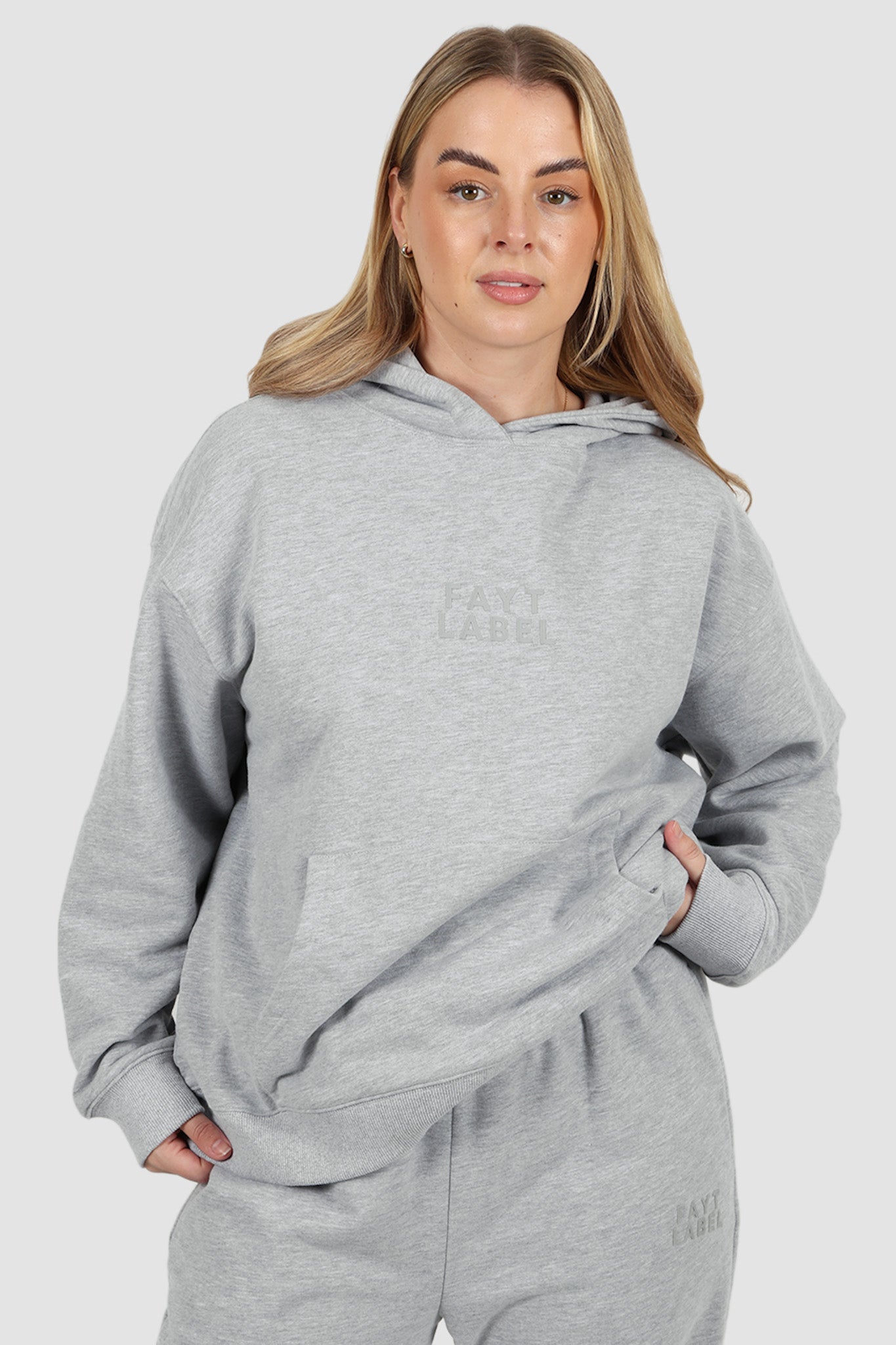 FAYT LOGO HOODIE GREY MARLE