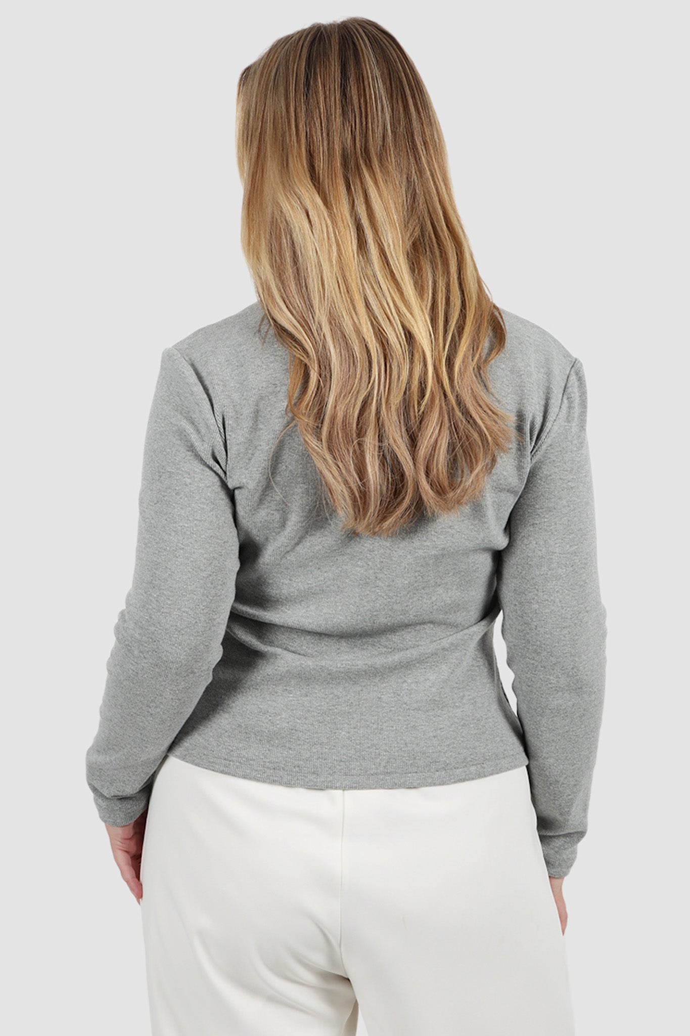 PORTLAND L/S RIB TEE GREY MARLE