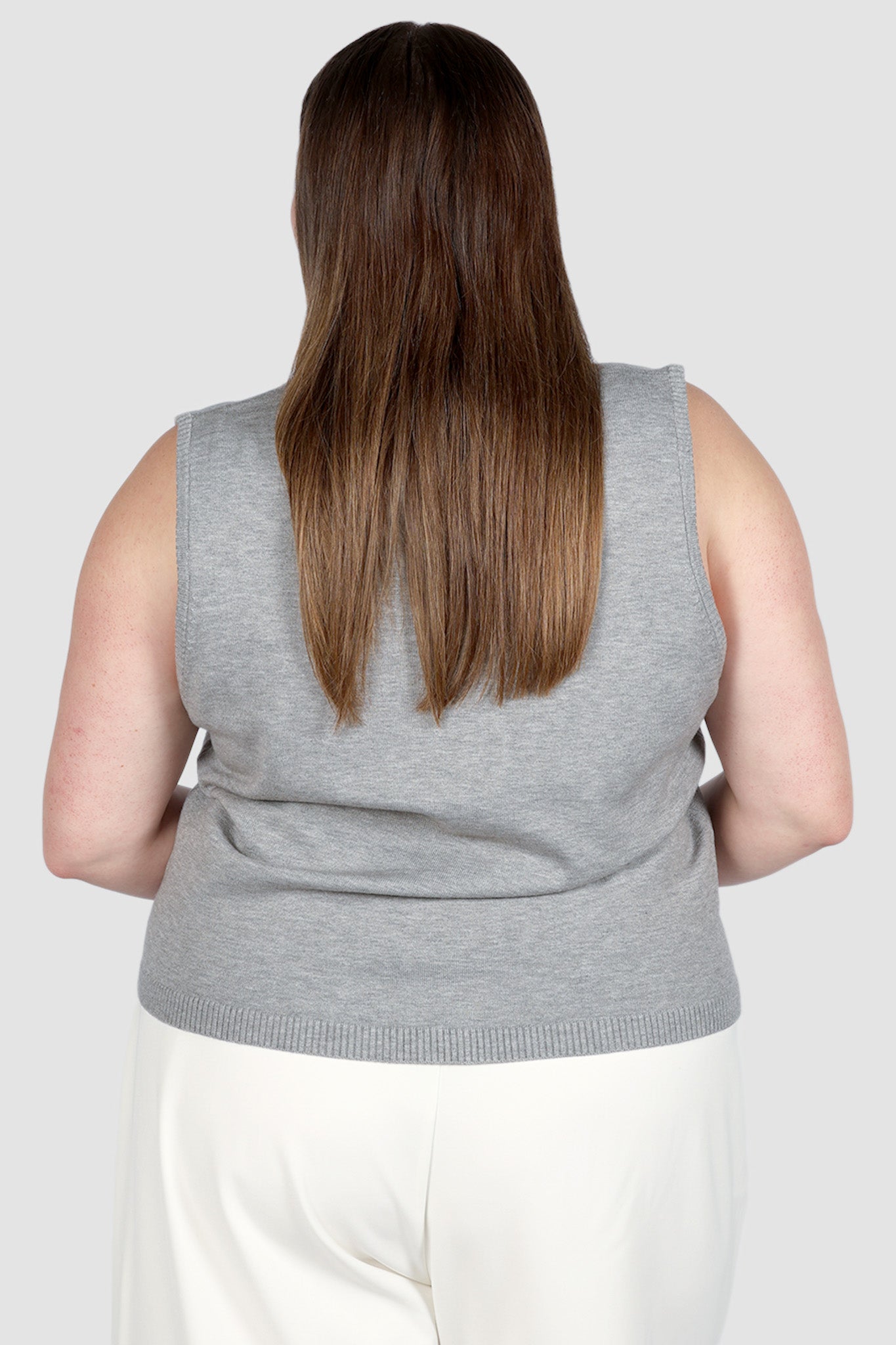 ESTI KNIT VEST GREY MARLE