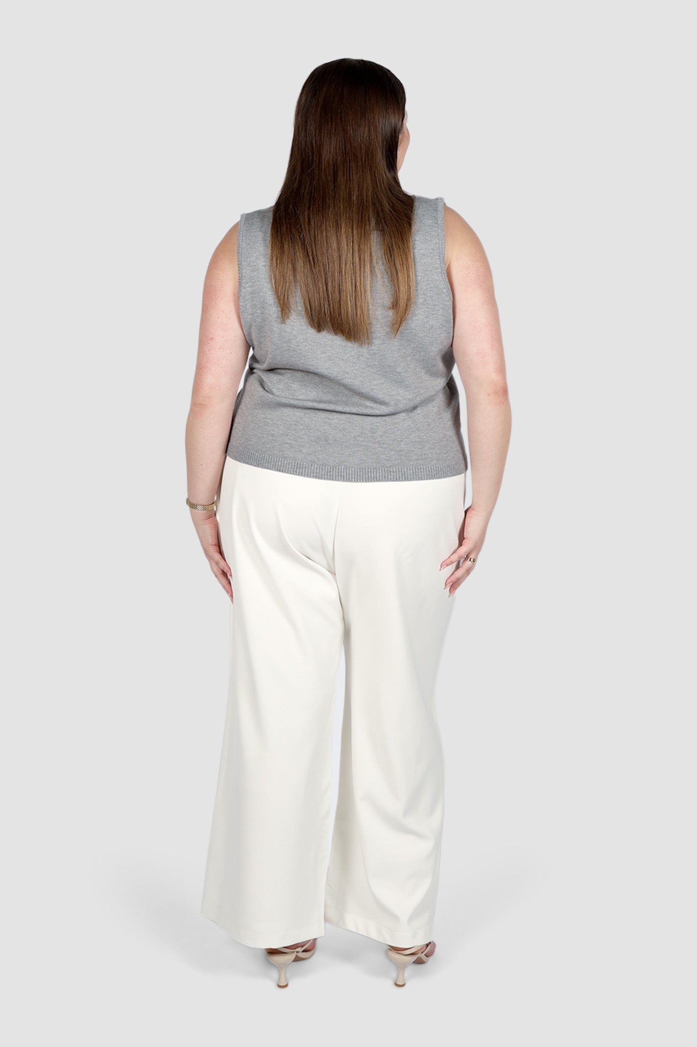 ESTI KNIT VEST GREY MARLE