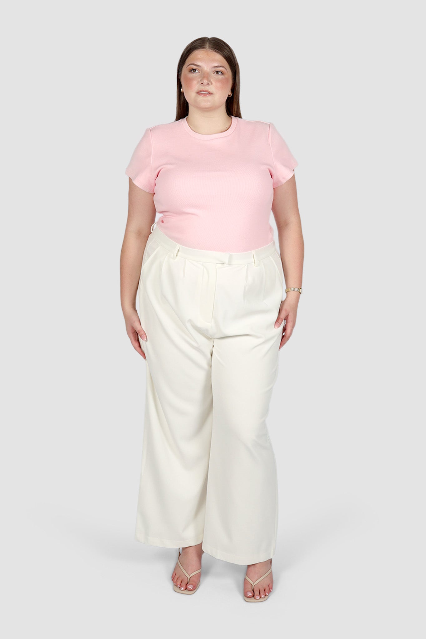 SAVANNAH RIB TEE BABY PINK
