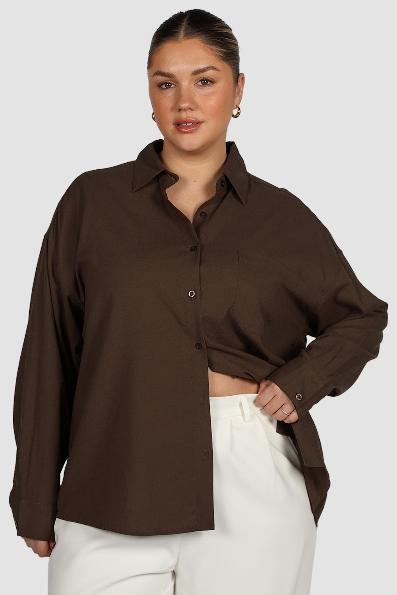 BEXLEY BUTTON SHIRT ESPRESSO