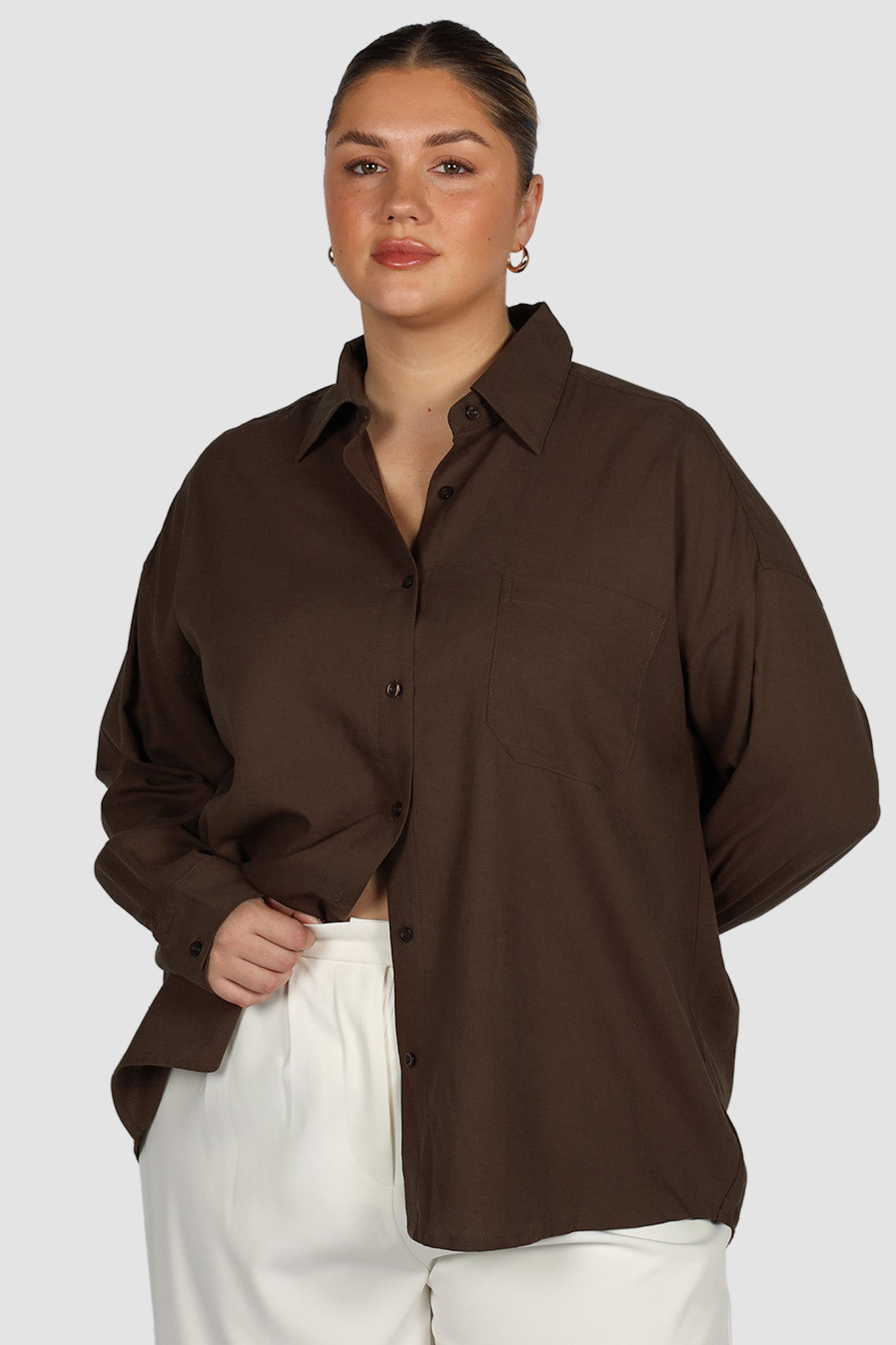 BEXLEY BUTTON SHIRT ESPRESSO