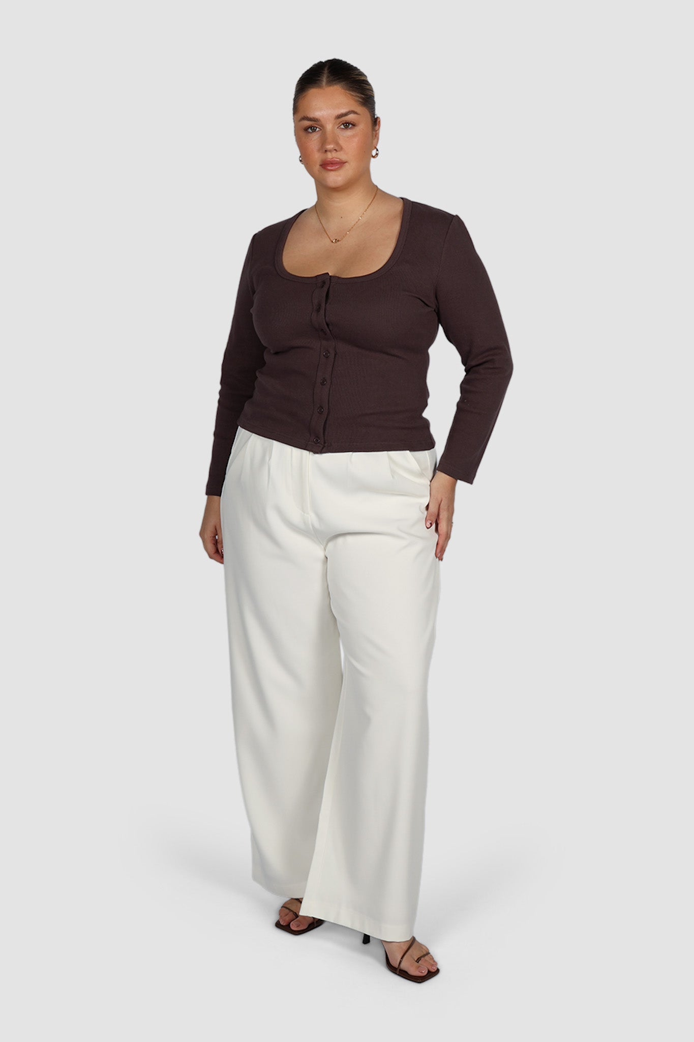 BECKER LONG SLEEVE TOP CHOC