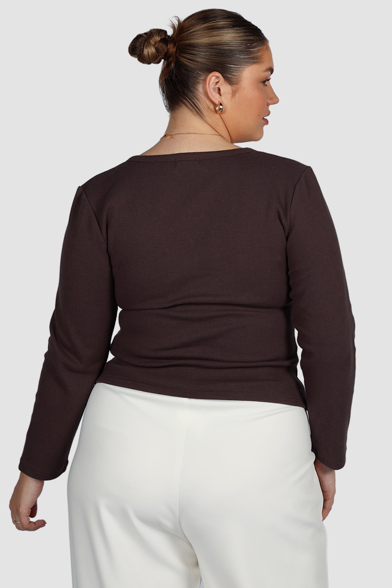 BECKER LONG SLEEVE TOP CHOC