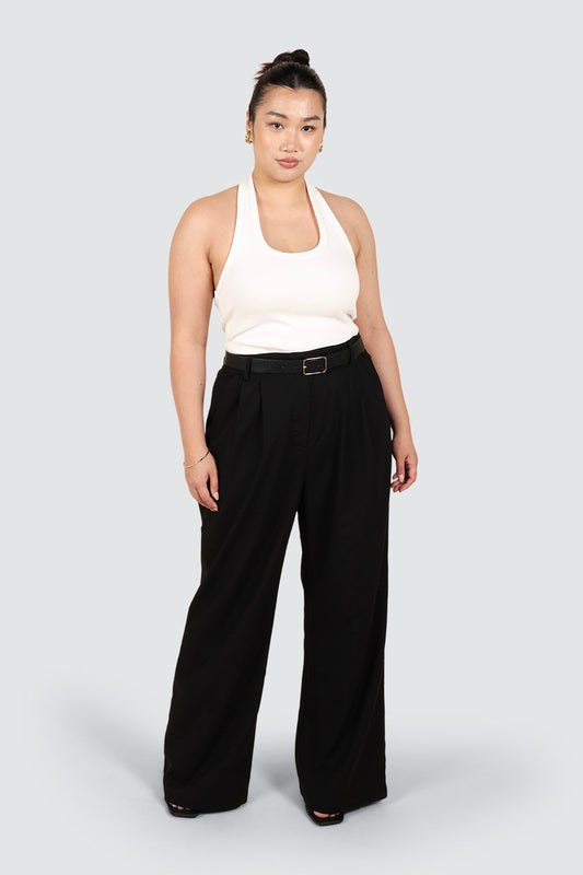 ARIE LINEN PANTS BLACK