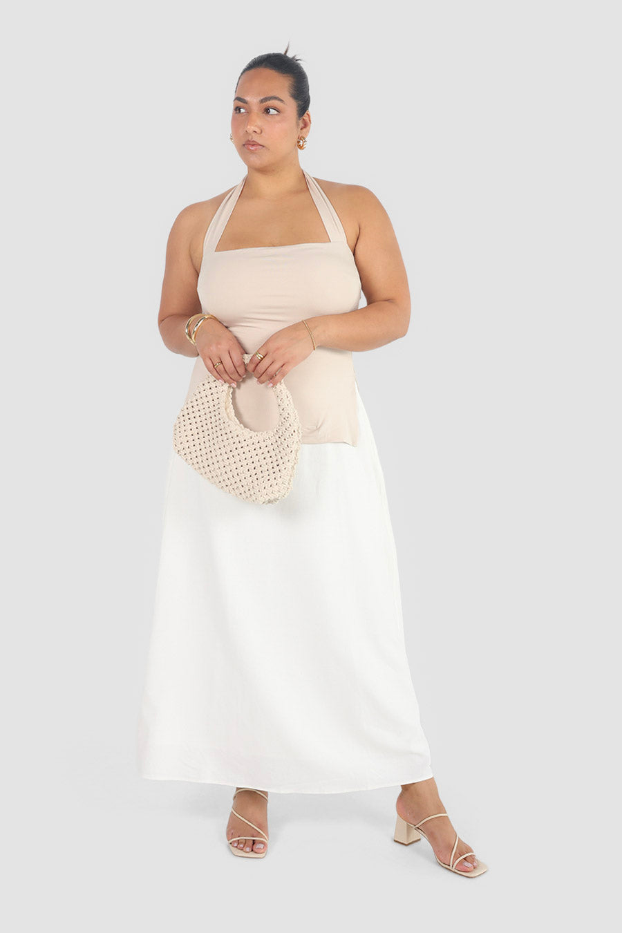 OVIE HALTER TOP BONE