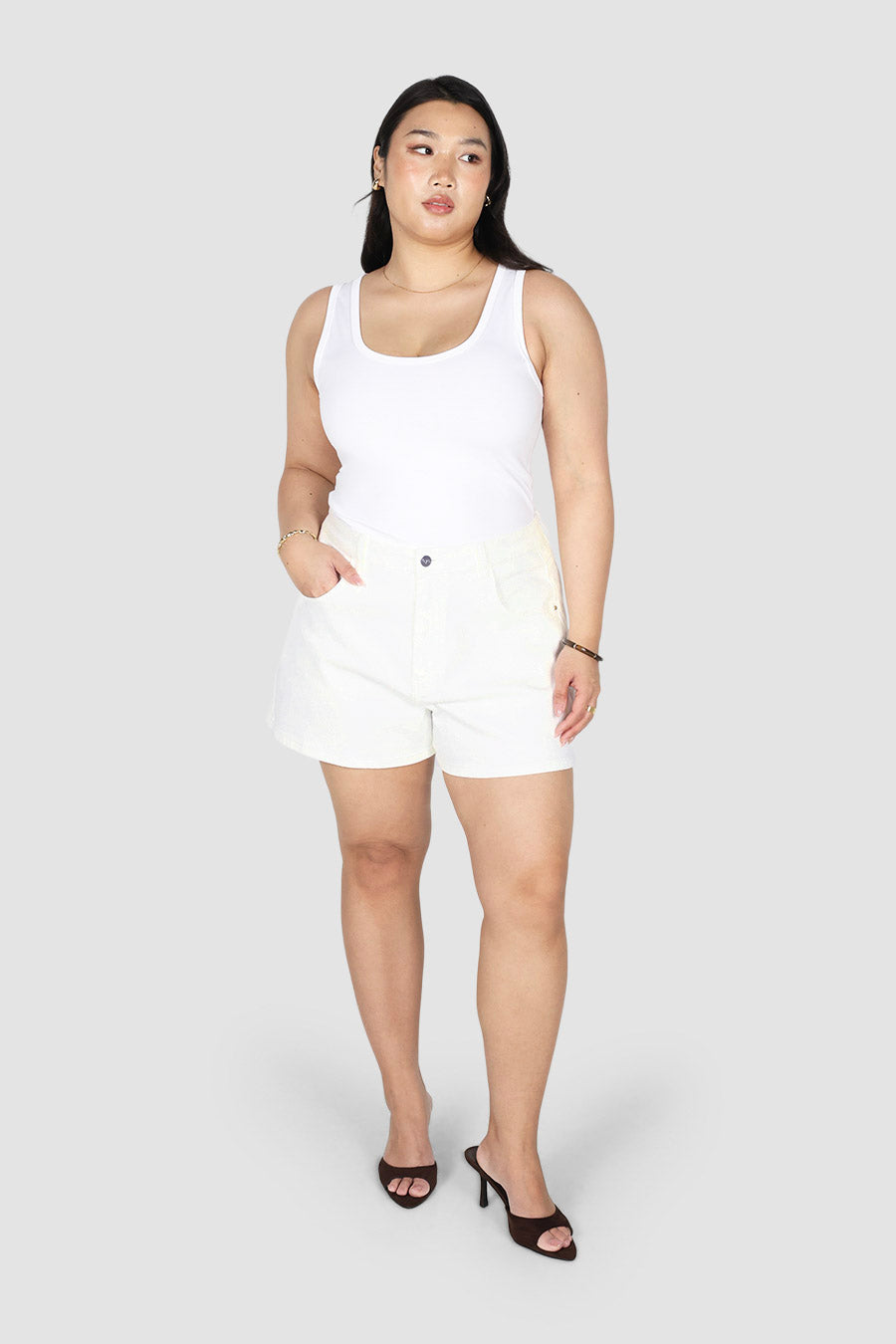GREER DENIM SHORT CHALK
