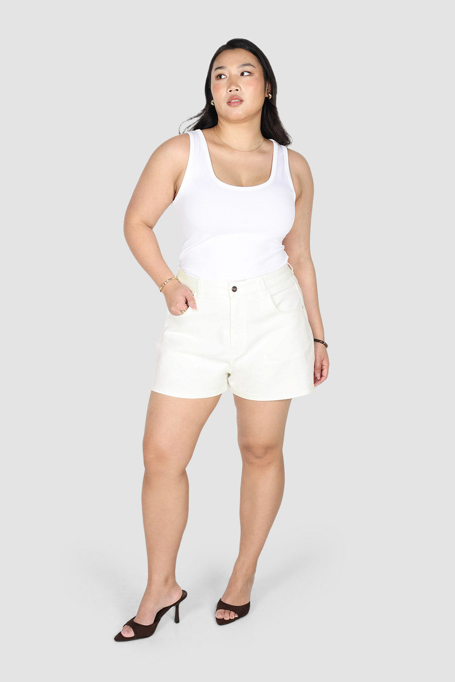 GREER DENIM SHORT CHALK