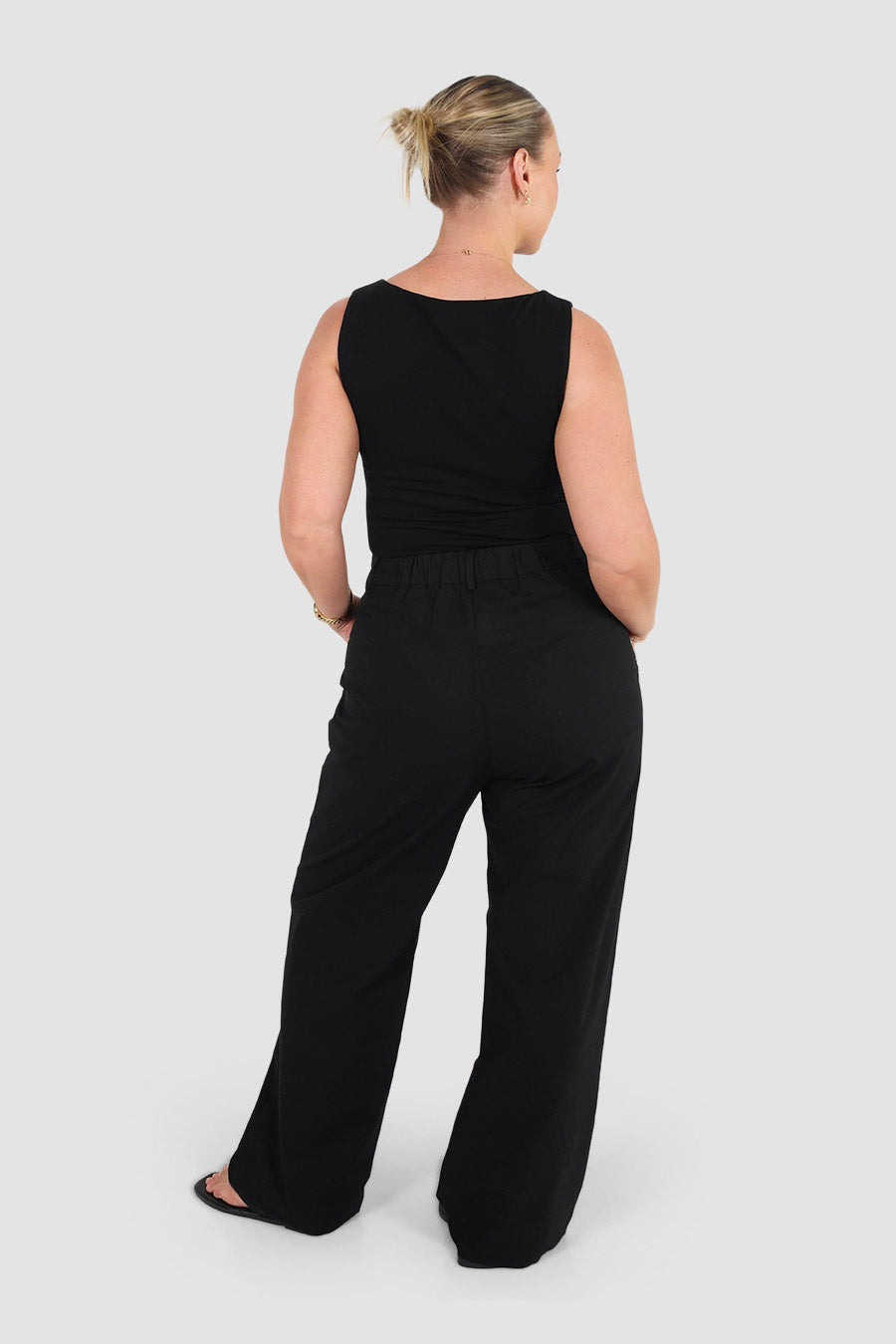 ARIE LINEN PANTS BLACK