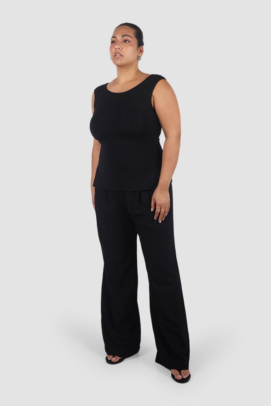 ARIE LINEN PANTS TALL FIT BLACK